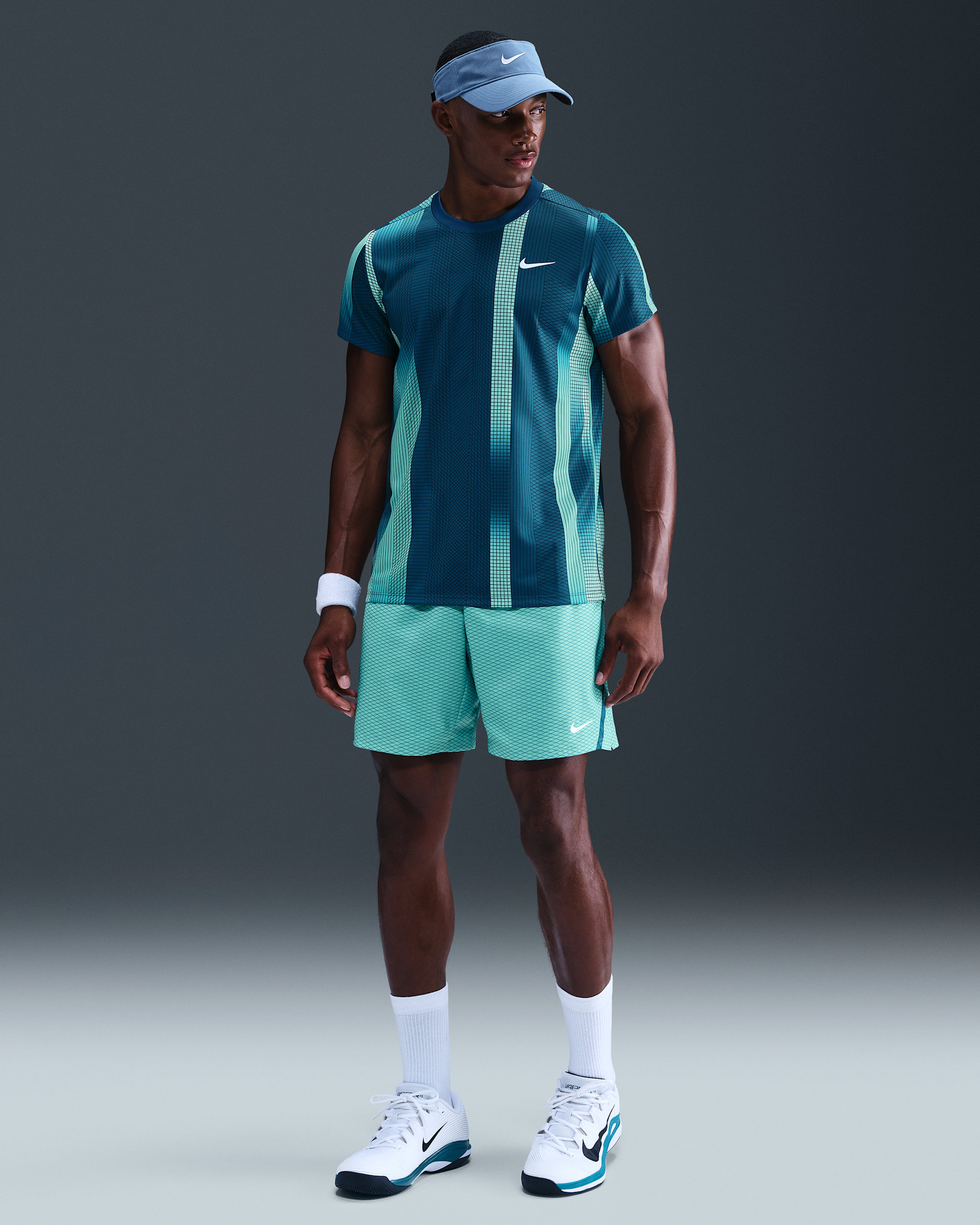 Ανδρικό σορτς τένις Dri-FIT NikeCourt Victory 18 cm - Washed Teal/Blue Force/Λευκό
