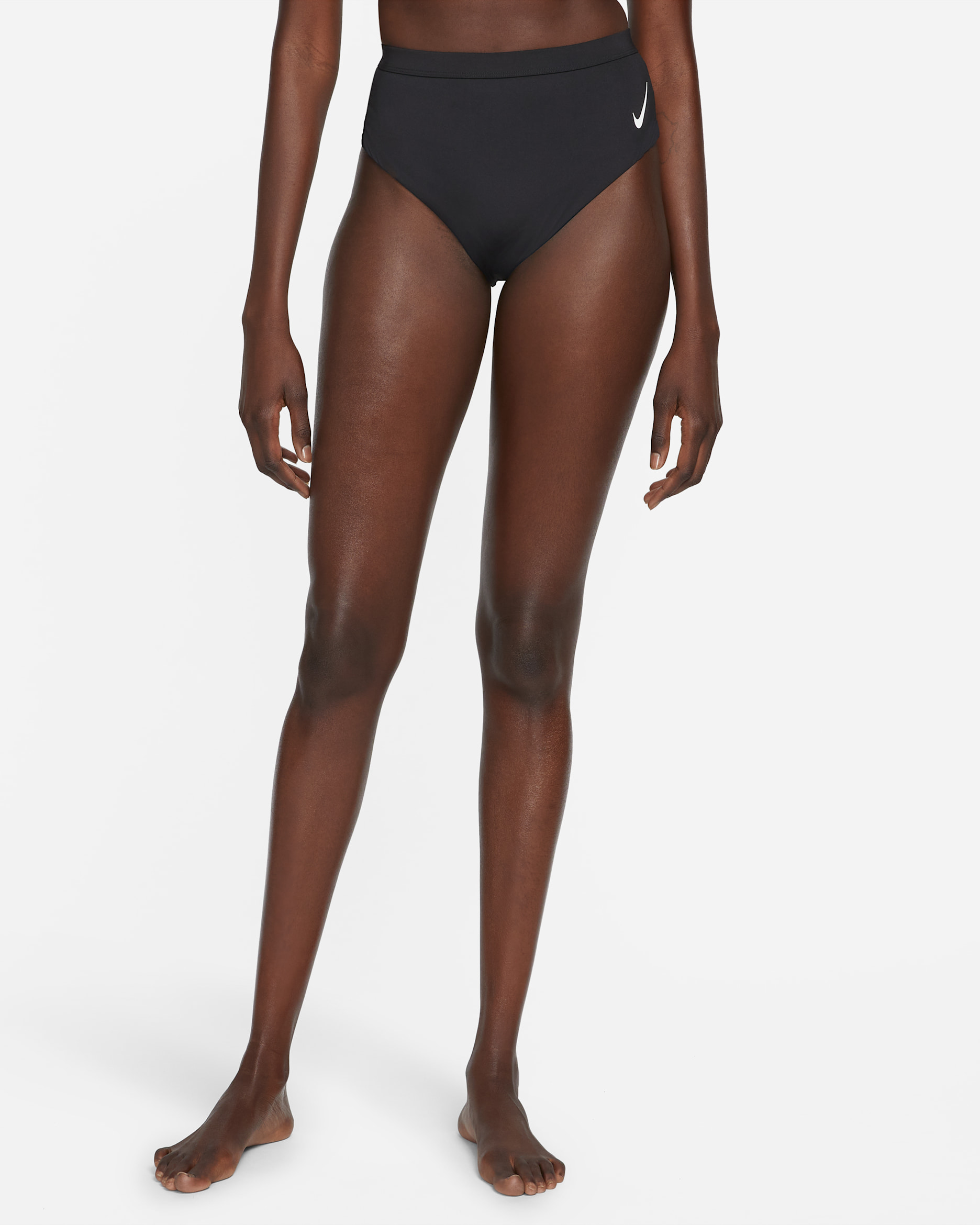 Parte de abajo de bikini de cintura alta Nike Sneakerkini para mujer - Negro/Blanco/Blanco