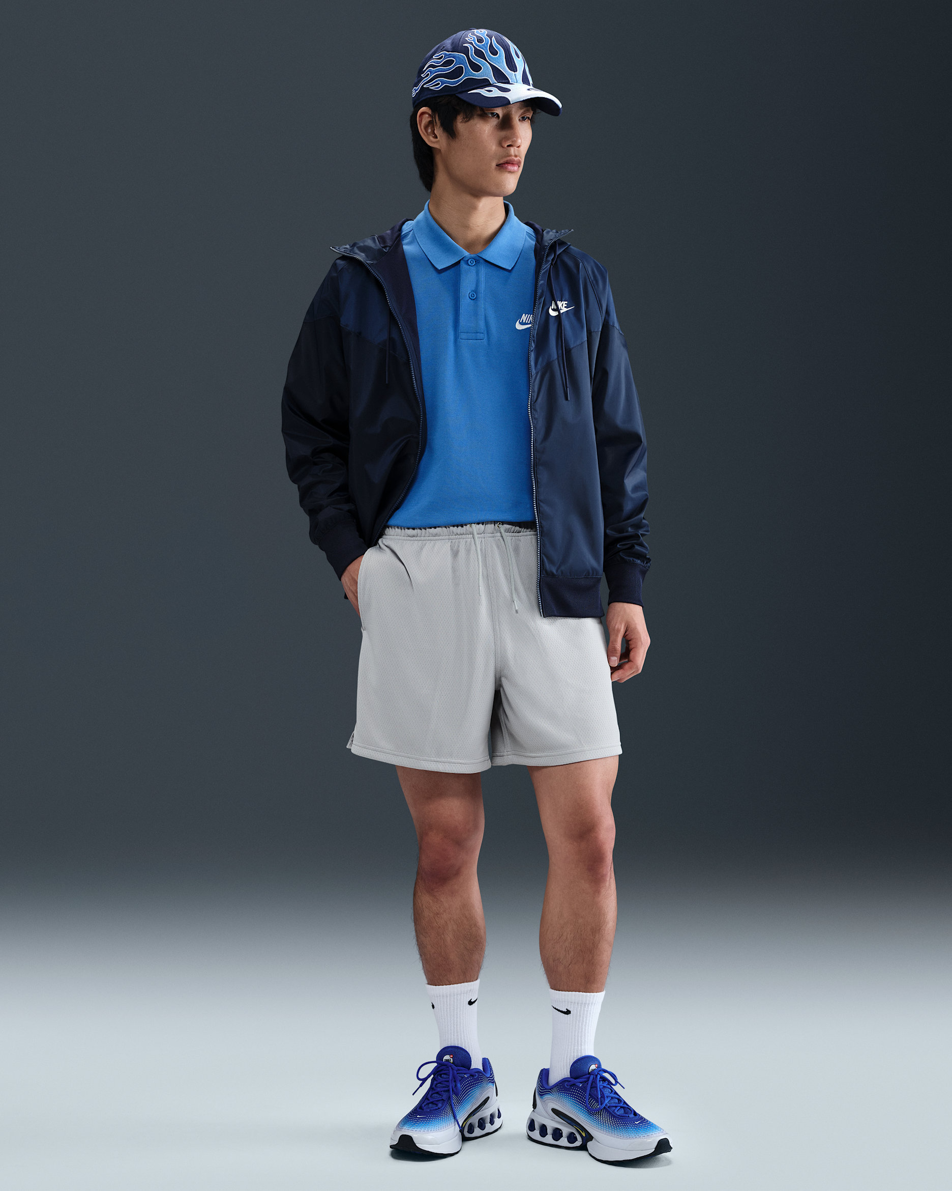 ナイキ クラブ メンズ メッシュ フロー ショートパンツ - ライトスモークグレー/ホワイト