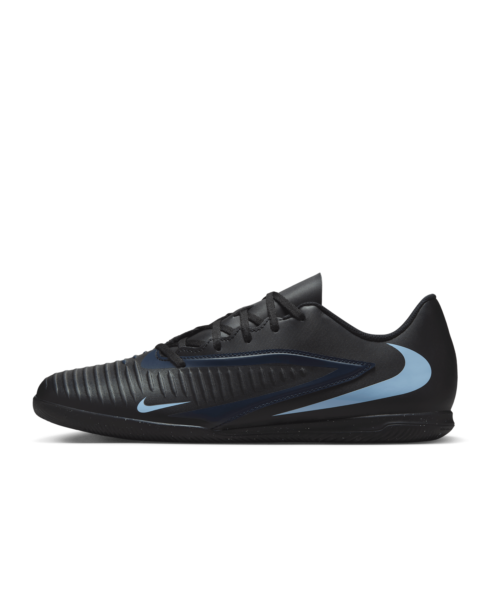 Tacos de fútbol para cancha cubierta Nike Phantom 6 Low Club - Negro/Negro