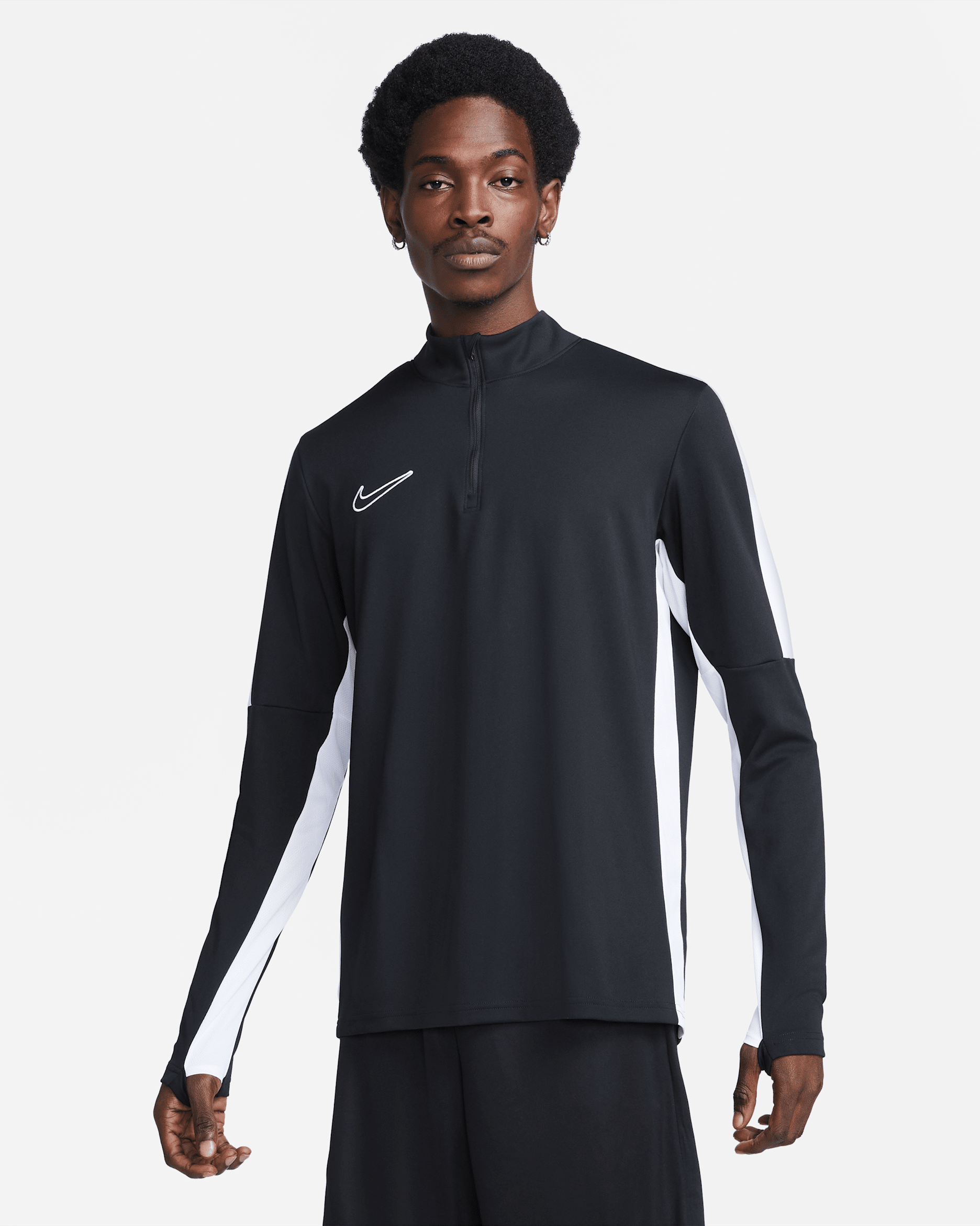 Nike Academy Men's Dri-FIT 1/2-Zip Soccer Top - Black/White/White