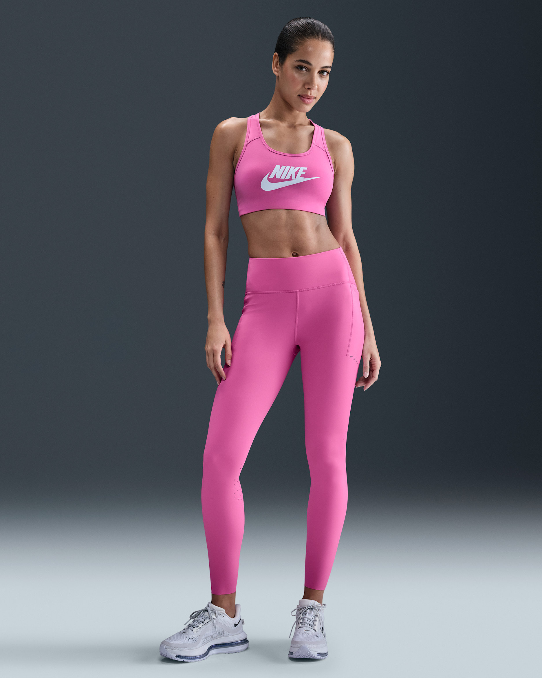 Nike Swift Yüksek Belli Bilek Üstü Cepli Kadın Koşu Taytı - Playful Pink