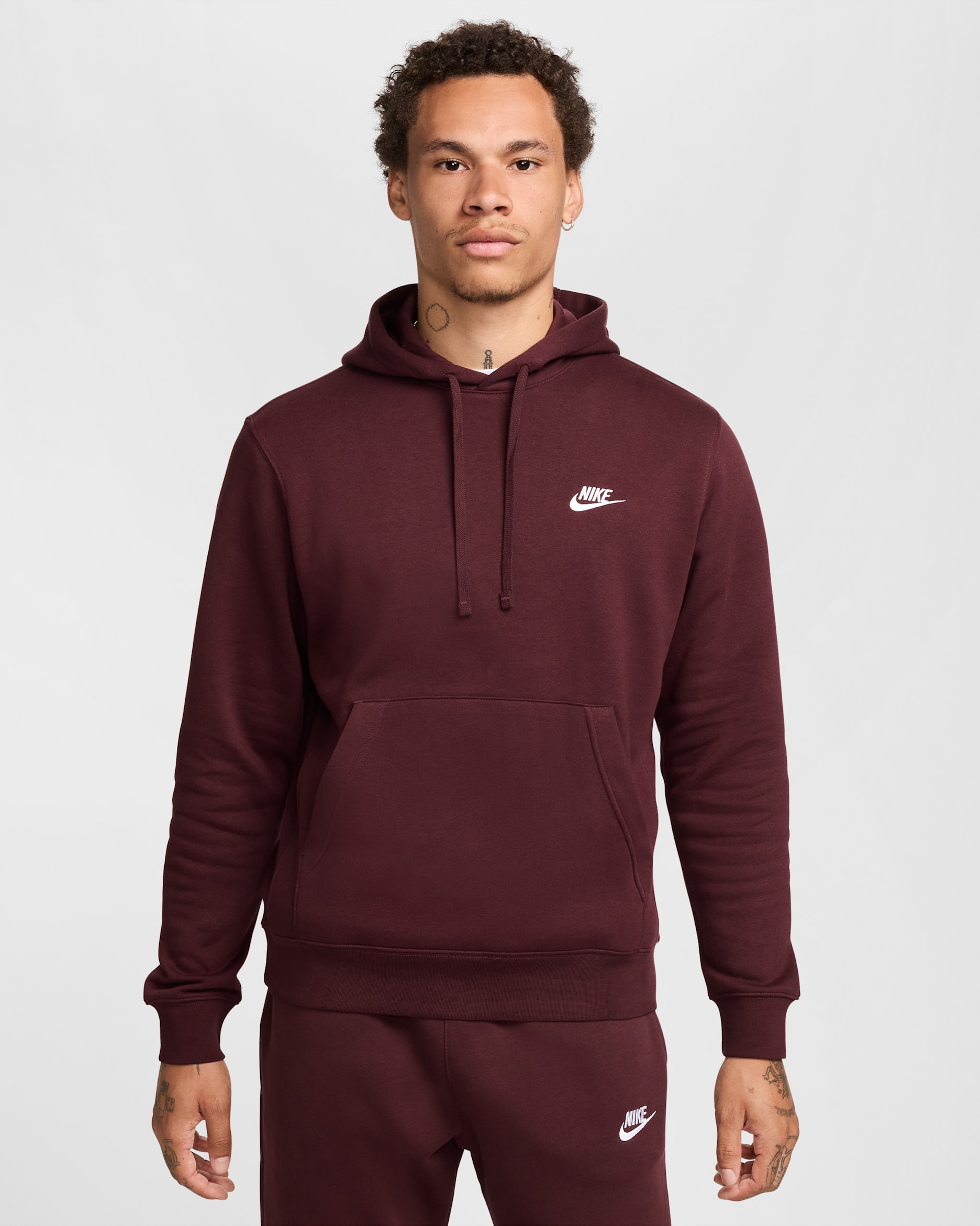 Nike Sportswear Club Fleece Dessuadora amb caputxa - Burgundy Crush/Burgundy Crush/Blanc