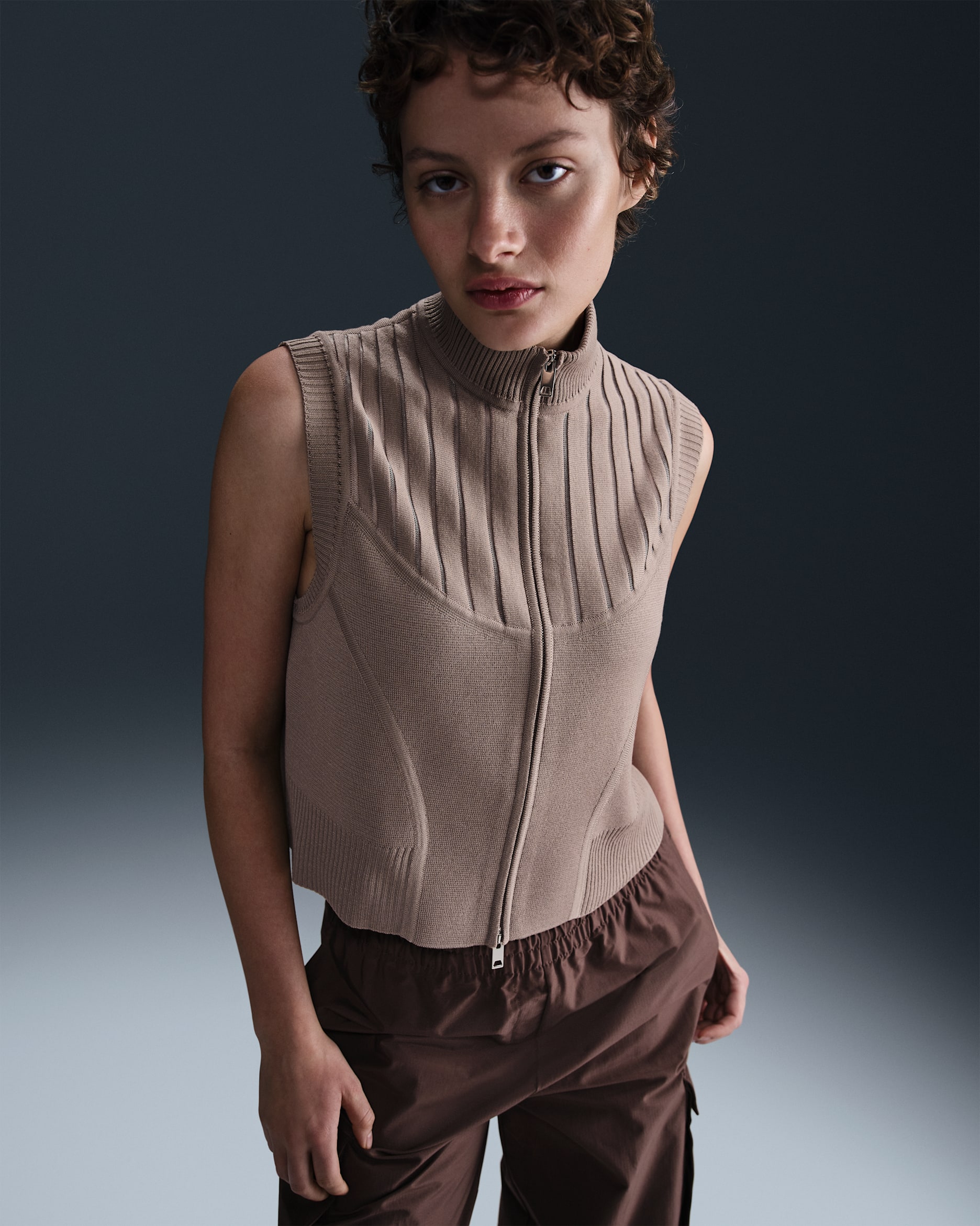 Nike Every Stitch Considered Women's Knit Vest - Sepia Stone/Clear