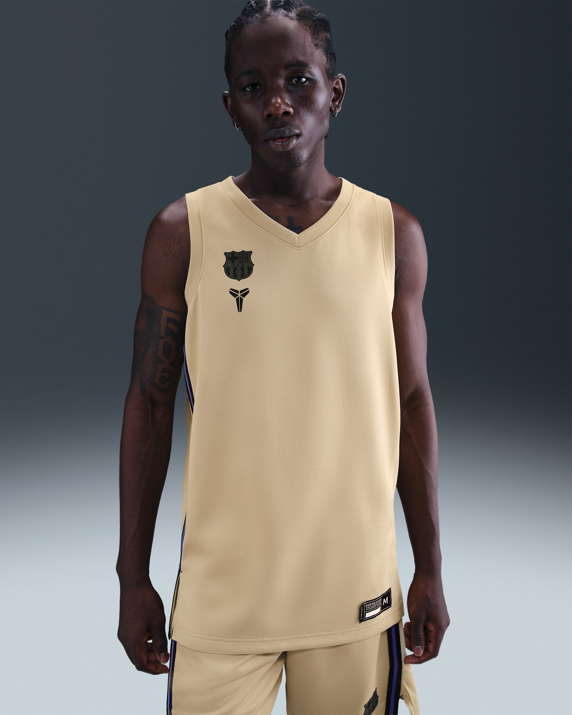 FCB-replica away-trøje til mænd - Team Gold/sort/Persian Violet