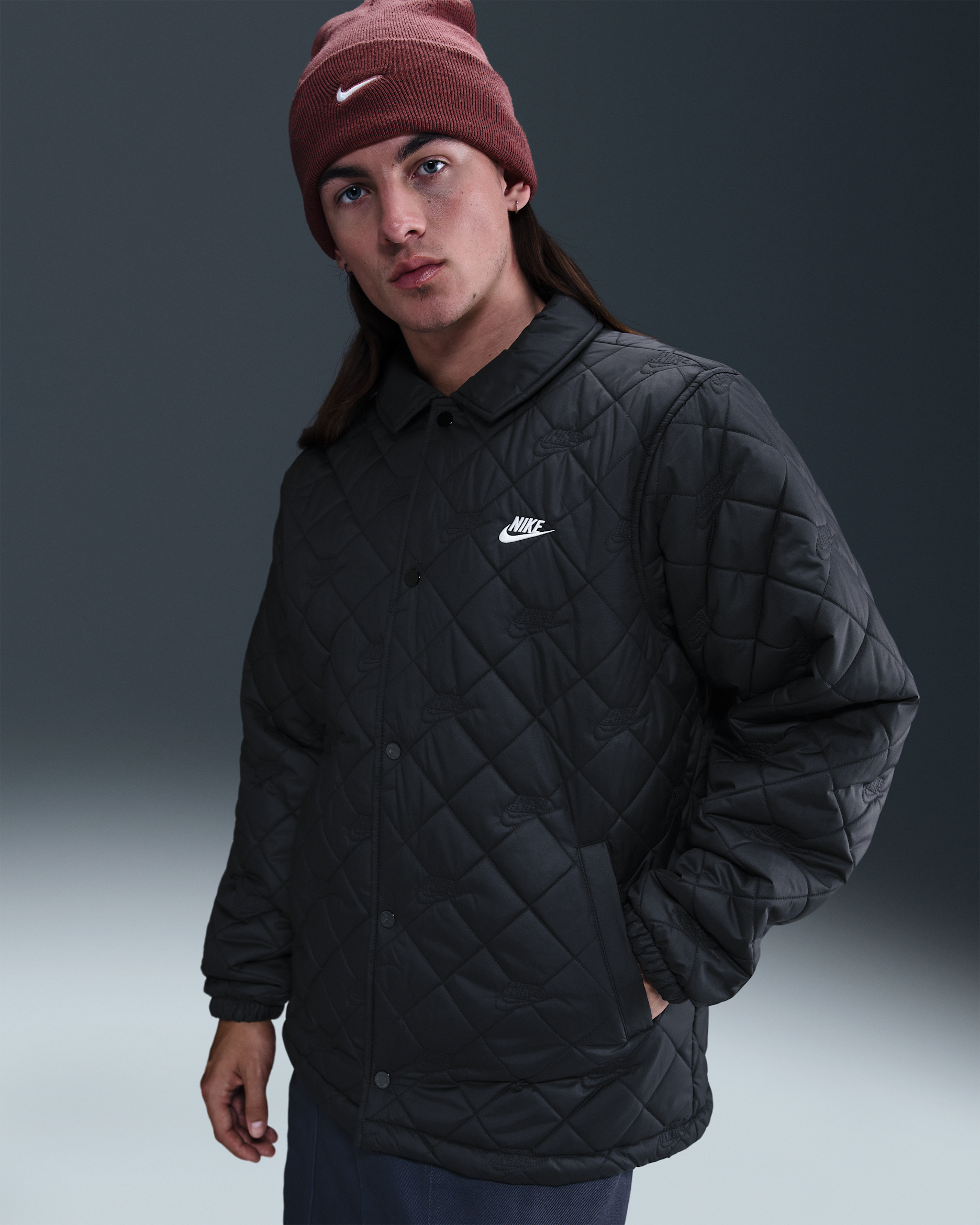 Nike Club Men's Coaches Jacket - Black/White