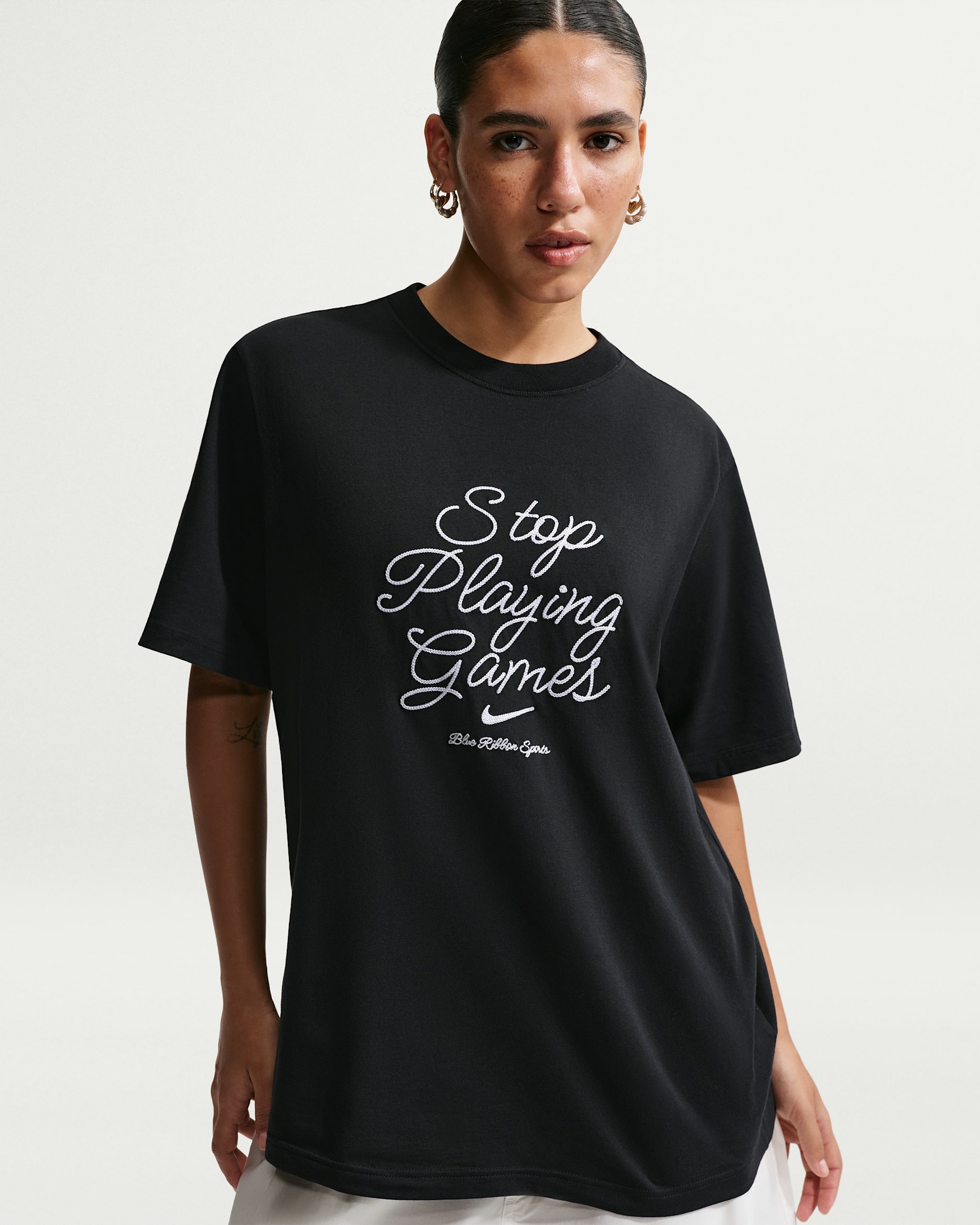 Playera para mujer Nike Sportswear - Negro/Blanco