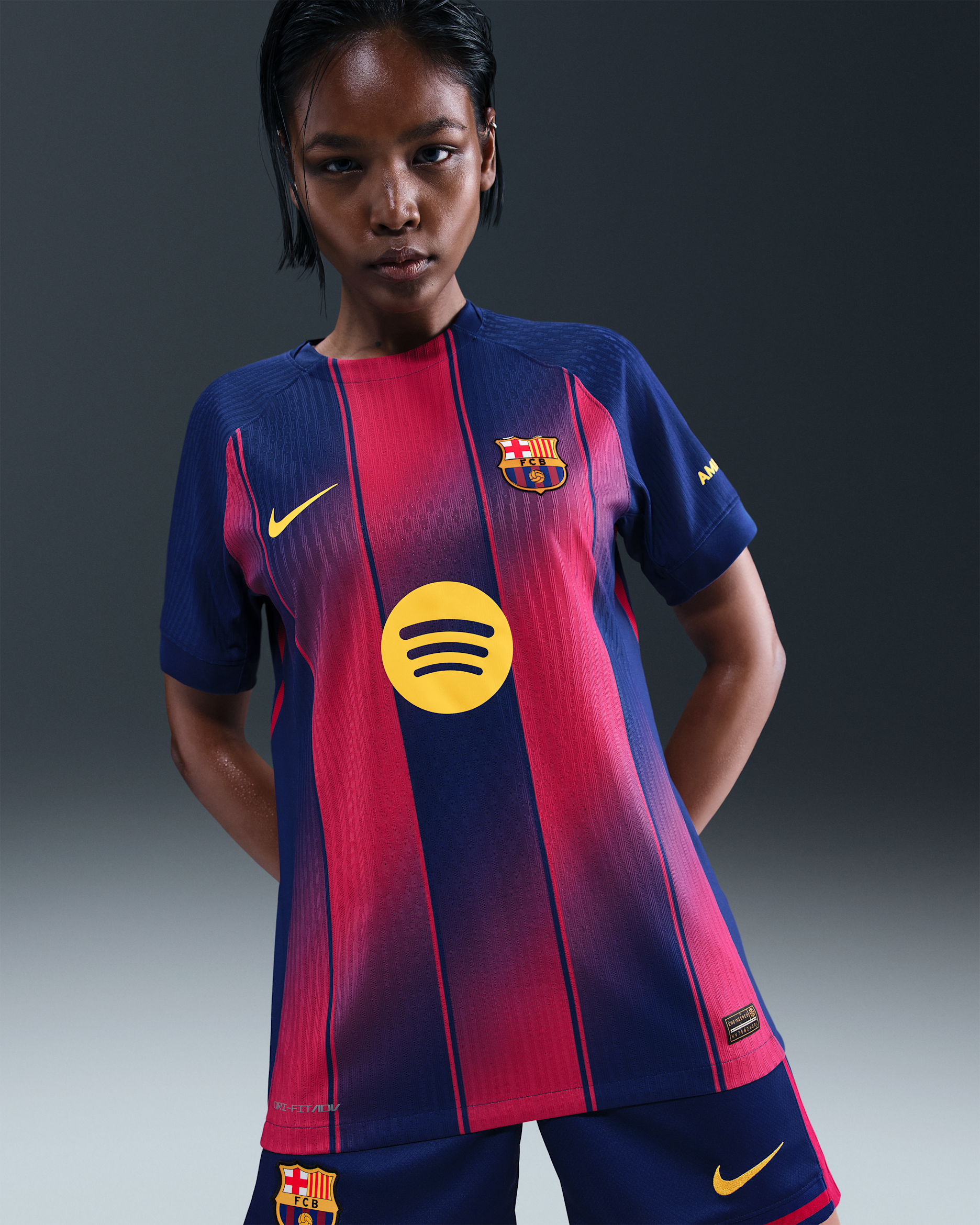 Dámský zápasový/domácí autentický fotbalový dres Nike Dri-FIT ADV Authentic FC Barcelona 2025/26 - Deep Royal Blue/Deep Royal Blue/Noble Red/Midwest Gold