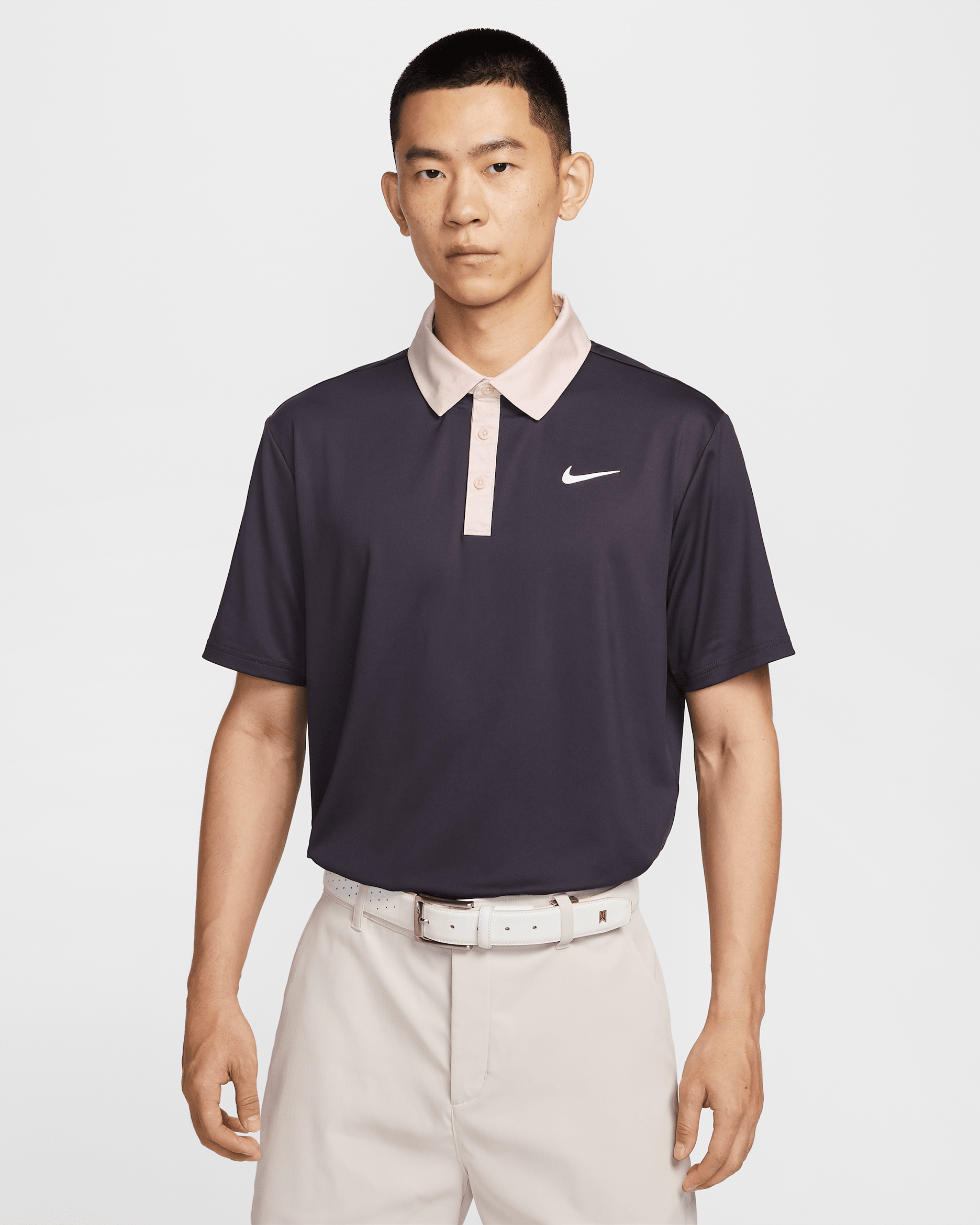 Nike Tour Men's Dri-FIT Golf Polo - Cave Purple/Silt Red/White
