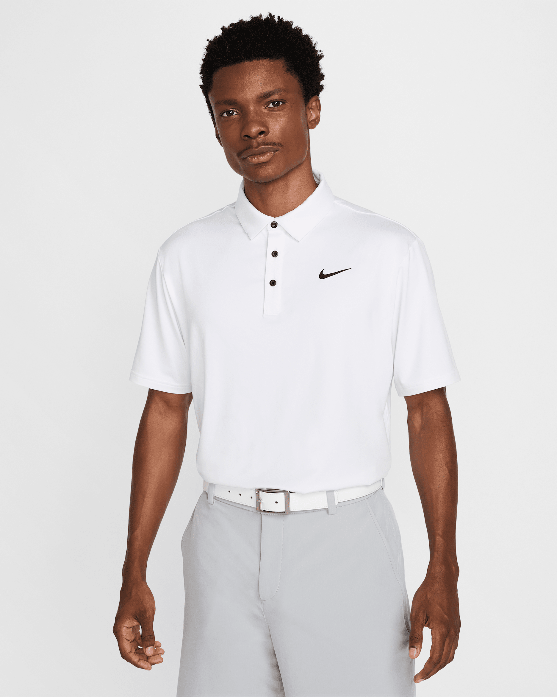 Nike Tour Golf-Poloshirt mit Dri-FIT-Techonologie (Herren) - Weiß/Schwarz