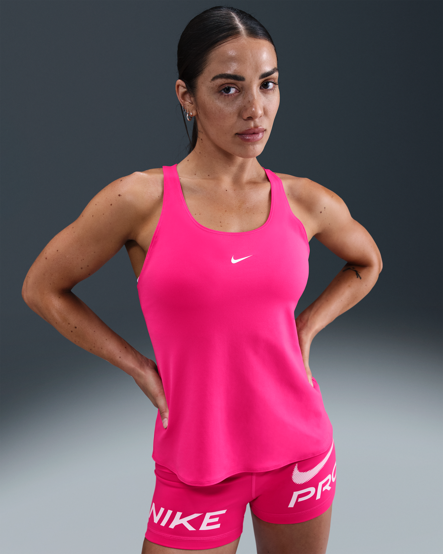 Nike Pro Women's Dri-FIT Tank Top - Rush Pink/White