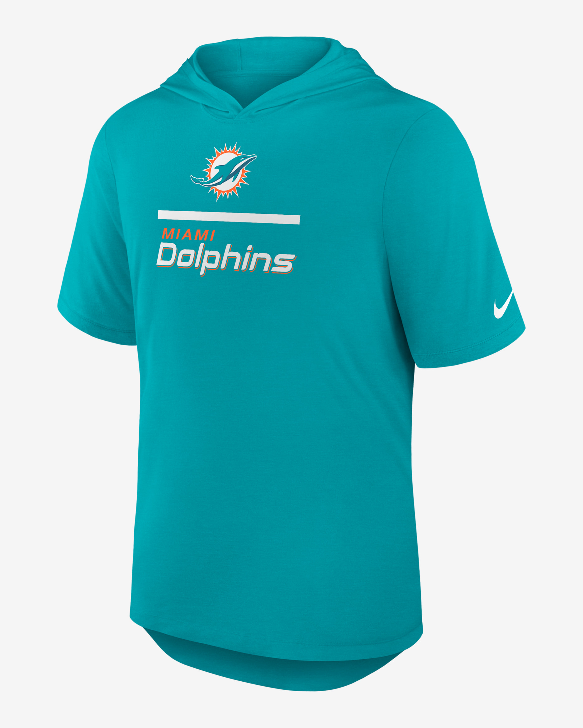 Miami Dolphins Men's Nike Dri-FIT NFL Hooded T-Shirt - Aqua
