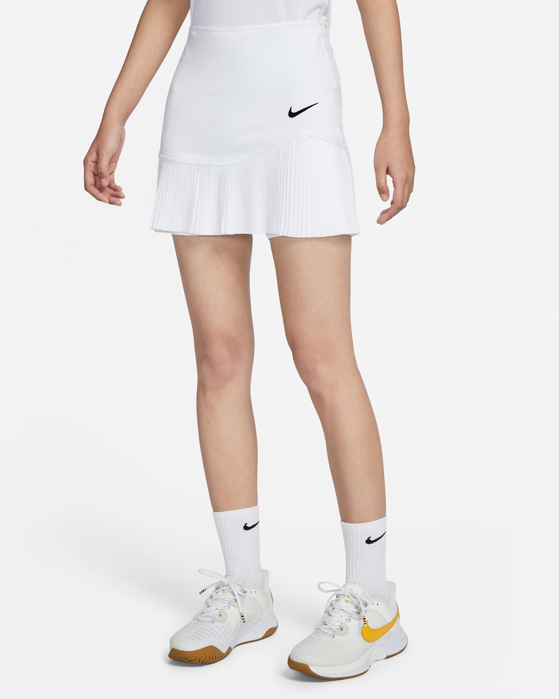 Nike Advantage Women's Dri-FIT Tennis Skirt - White/White/Black
