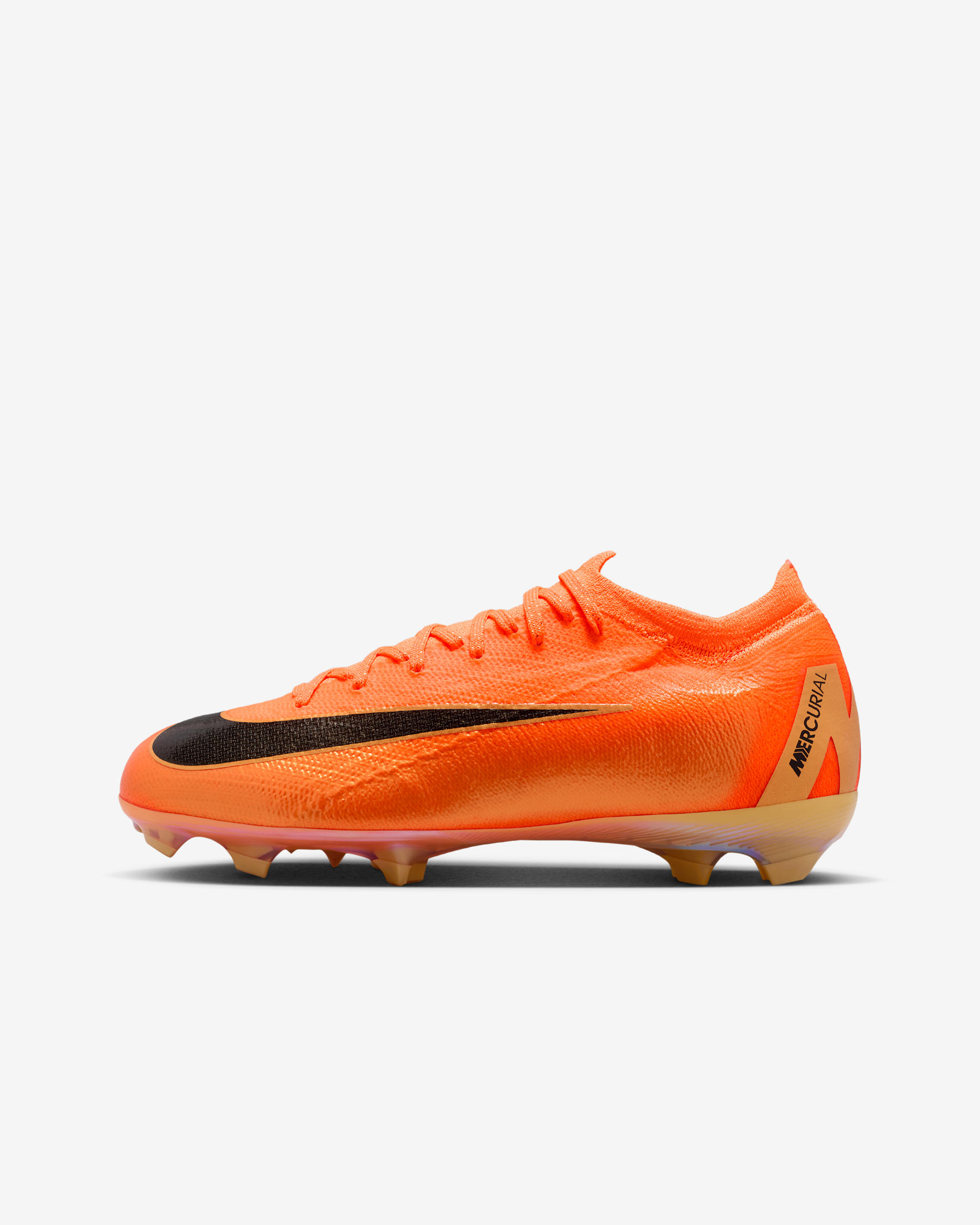Nike Jr. Mercurial Vapor 16 Pro 'Déjà Vu' Older Kids' Firm-Ground Low-Top Football Boots - Total Orange/Metallic Vivid Gold