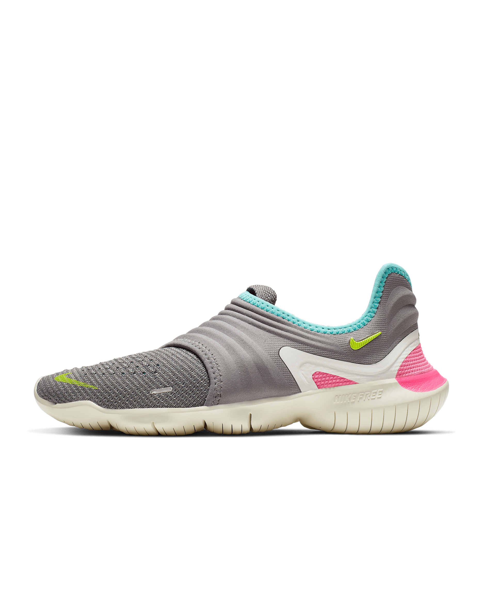 Nike Free RN Flyknit 3.0 Zapatillas de running - Mujer - Gunsmoke/Aurora Green/Volt