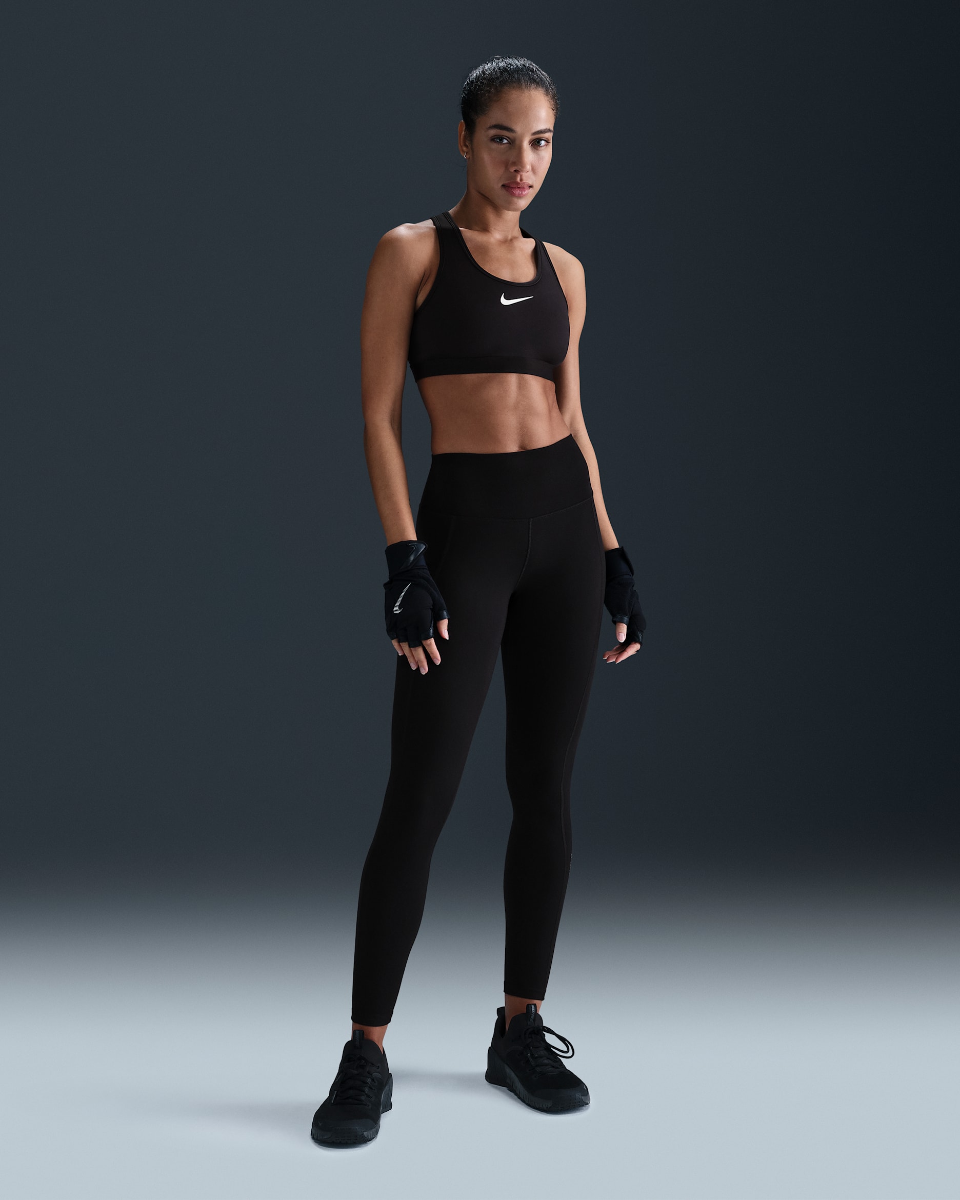 Damskie legginsy o pełnej długości z wysokim stanem Nike One Fitted - Czerń