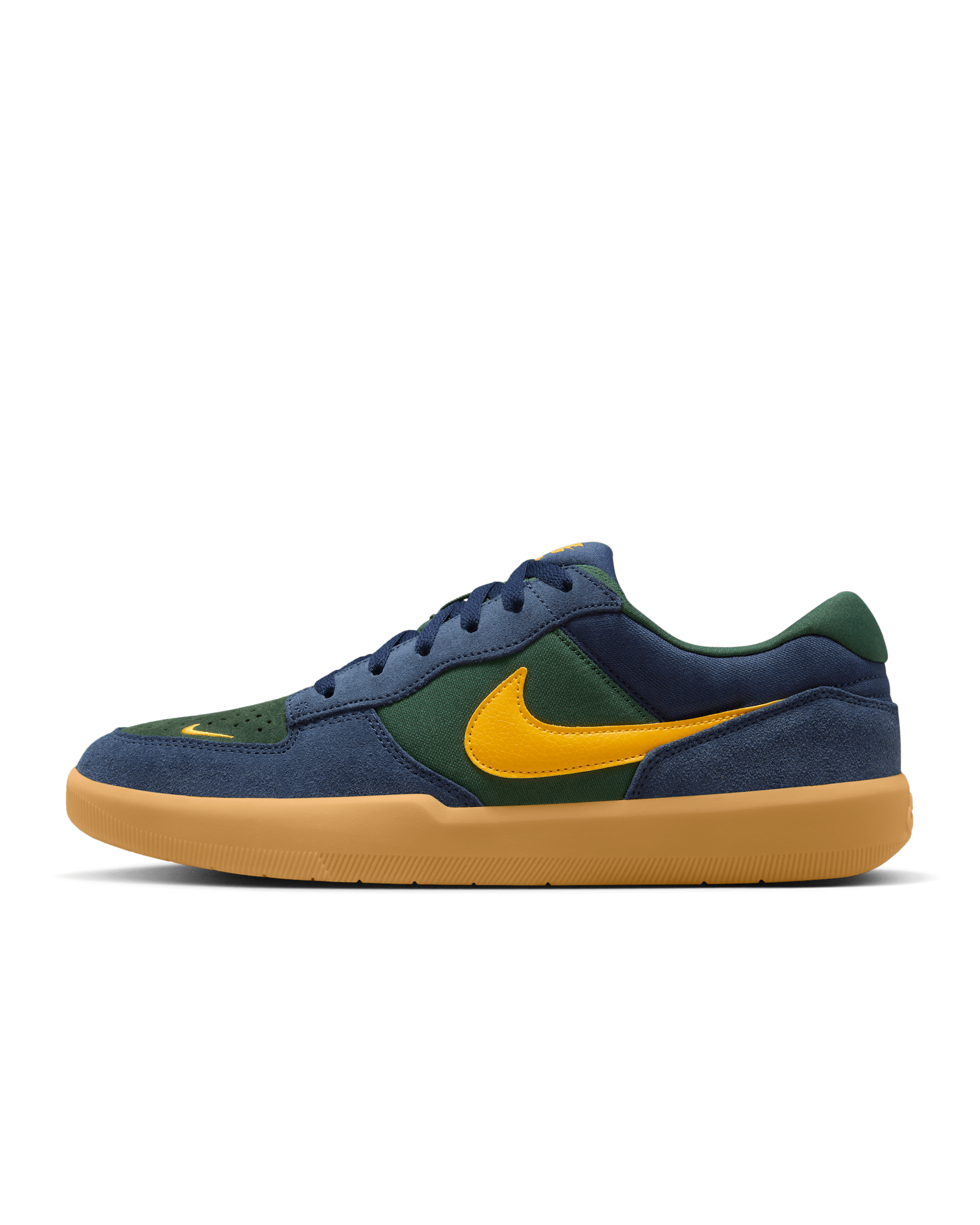 Nike SB Force 58 Skate Shoes - Midnight Navy/Fir/Gum Light Brown/University Gold