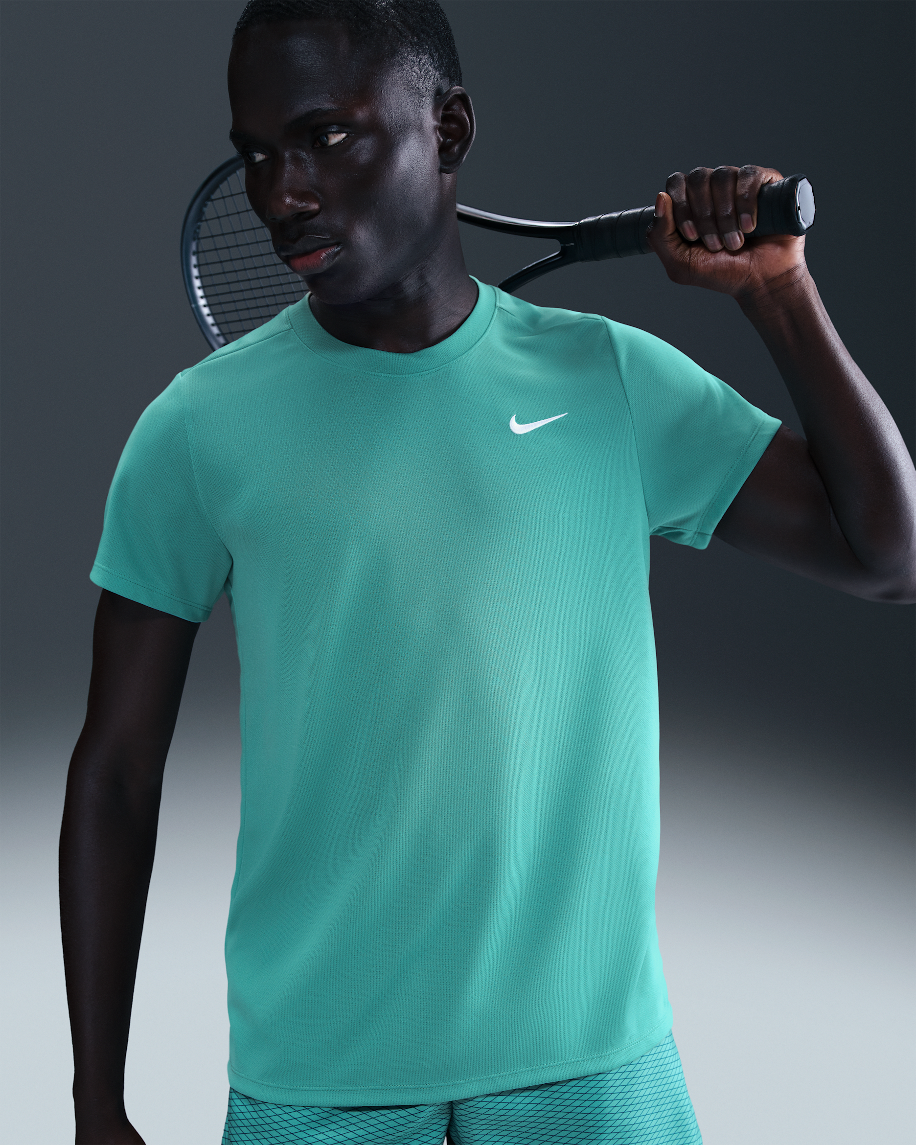 NikeCourt Victory Men's Dri-FIT Tennis Top - Washed Teal/White