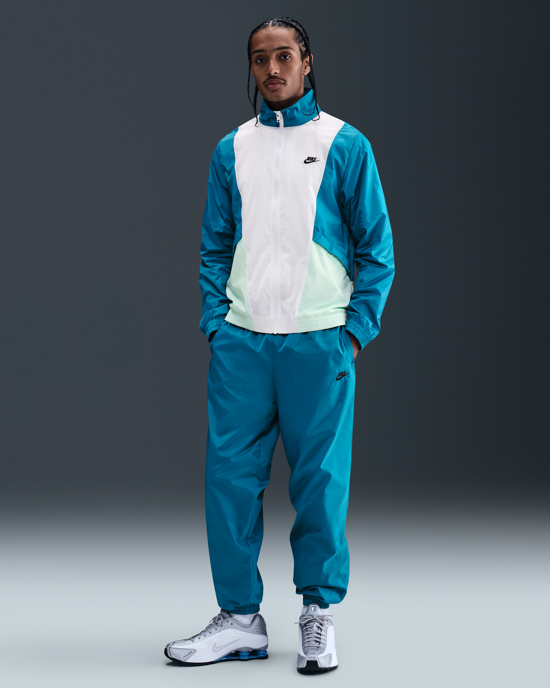 Nike Club Men's Woven Tracksuit - Green Abyss/Mint Foam/White/Black