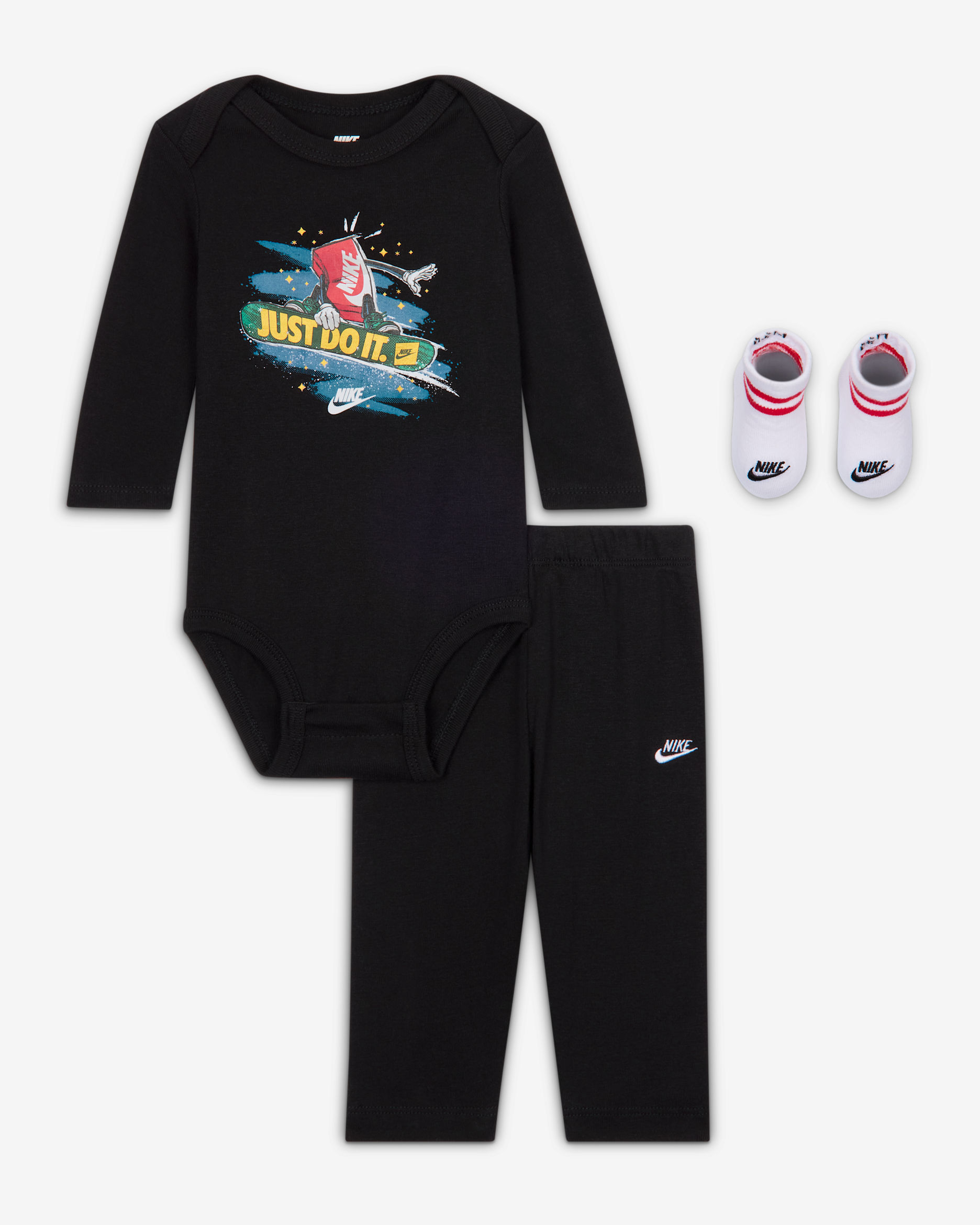 ナイキ ベビー スリーピース ボクシー ホリデー ギフト セット - ブラック