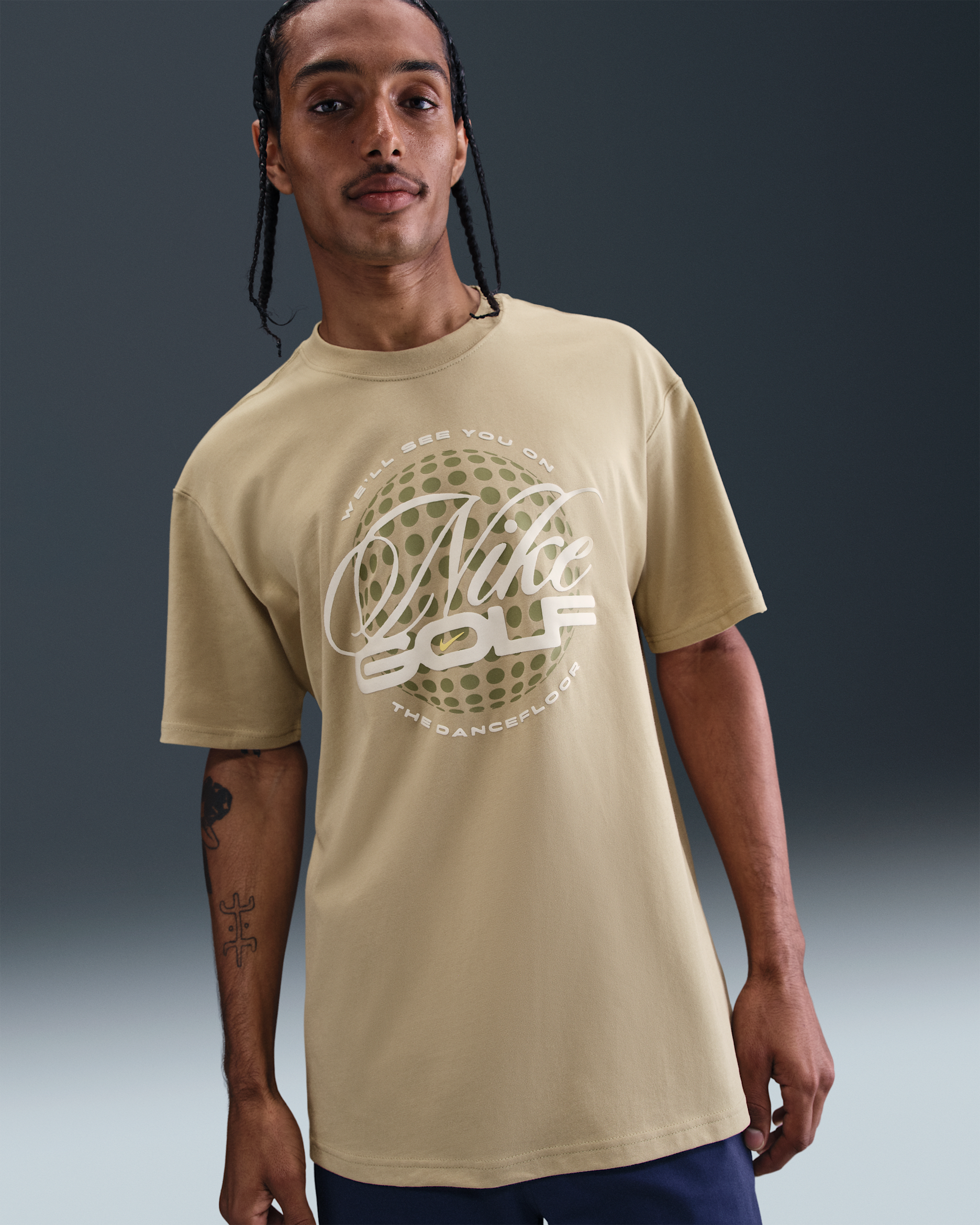 T-shirt de golfe Nike para homem - Limestone