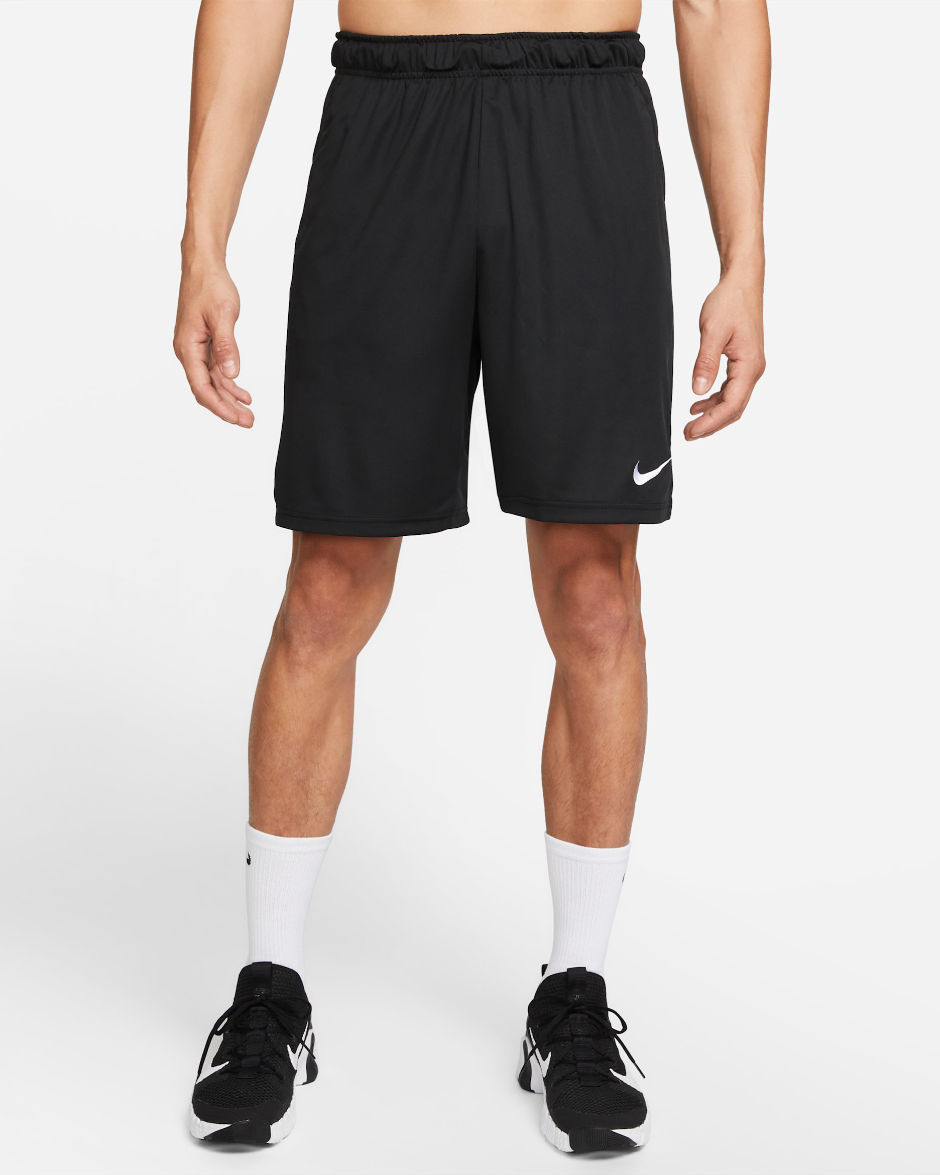 Shorts de entrenamiento de tejido Knit de 20 cm para hombre Nike Dri-FIT - Negro/Blanco