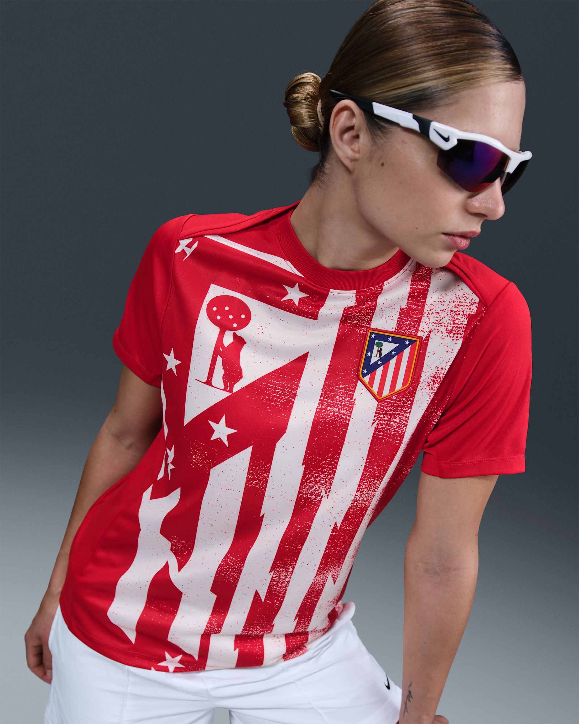 Atlético Madrid Academy Pro Home Women's Nike Dri-FIT Football Pre-Match Short-Sleeve Top - Sport Red/White