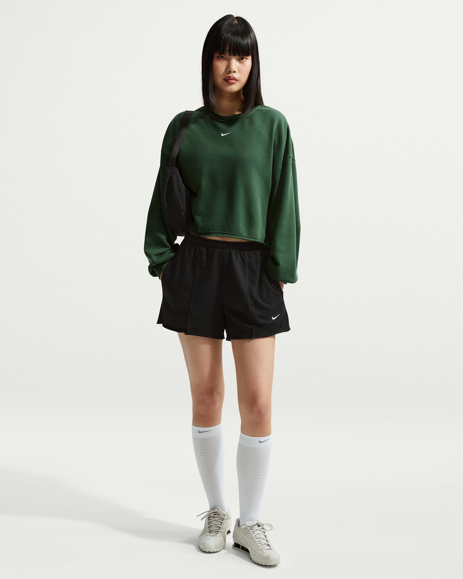 Nike Sportswear Chill Terry Women's Mid-Rise French Terry Shorts - Black/Black/Sail