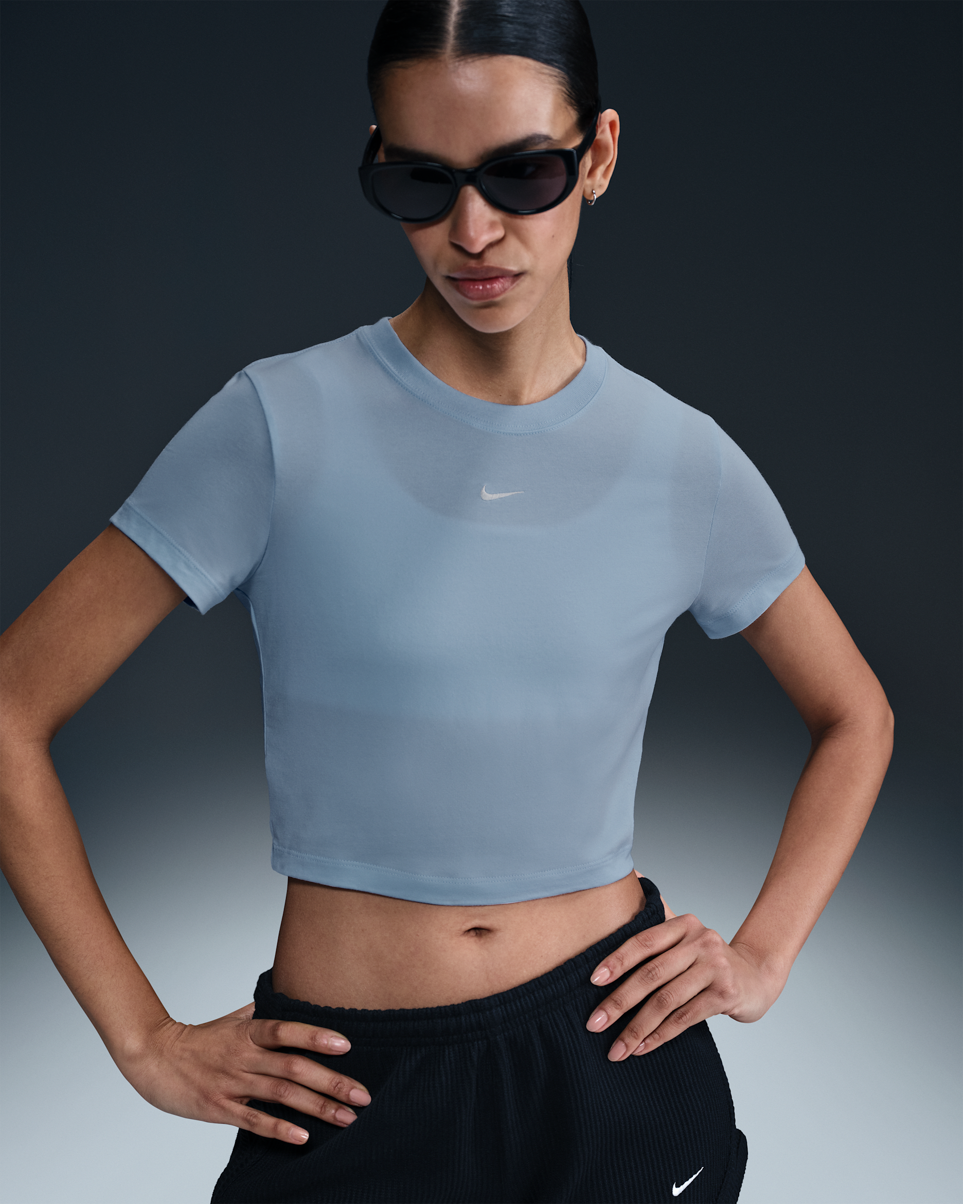 Nike Sportswear Chill Knit Kurz-T-Shirt (Damen) - Blue Tint/Sail