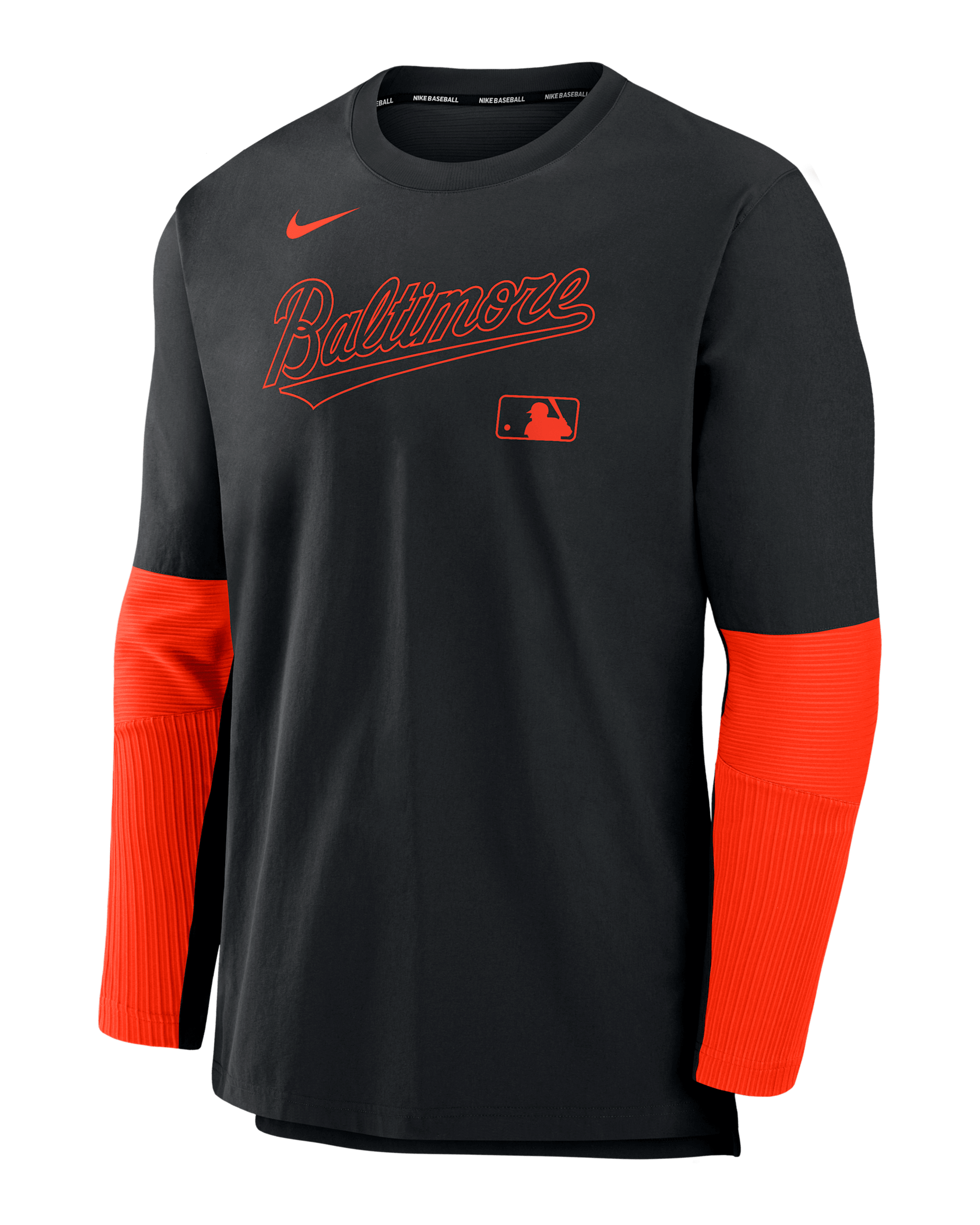 Sudadera sin cierre Nike Dri-FIT de la MLB para hombre Baltimore Orioles Authentic Collection Player - Negro
