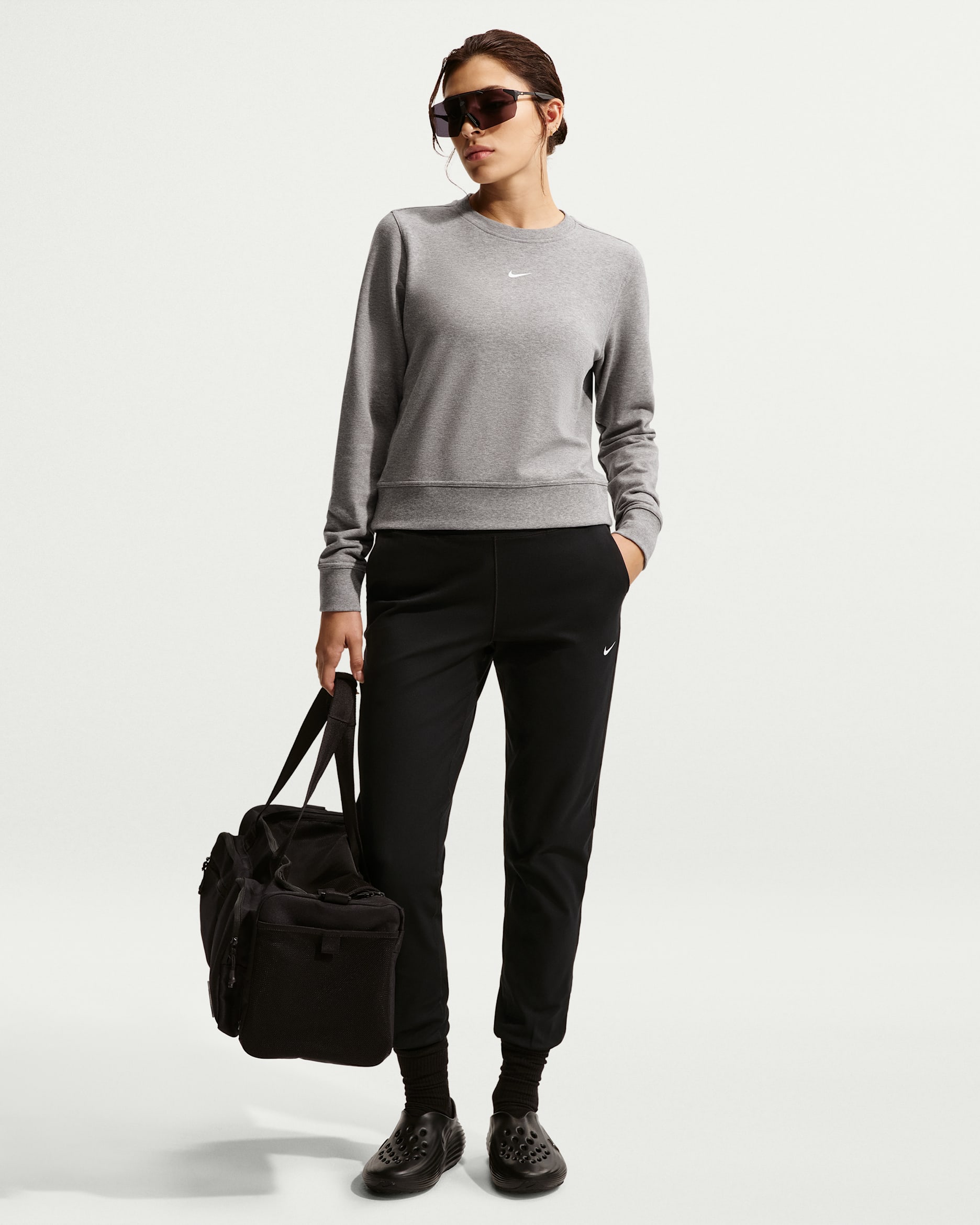 Nike One Women's High-Waisted Full-Length Knit Joggers - Black/White