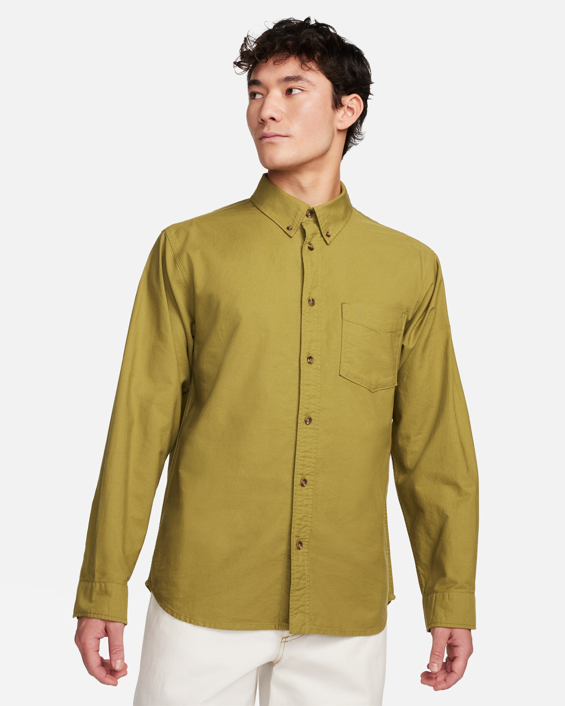 Nike Life 男款牛津扣領長袖襯衫 - Pacific Moss/Pacific Moss/Pacific Moss