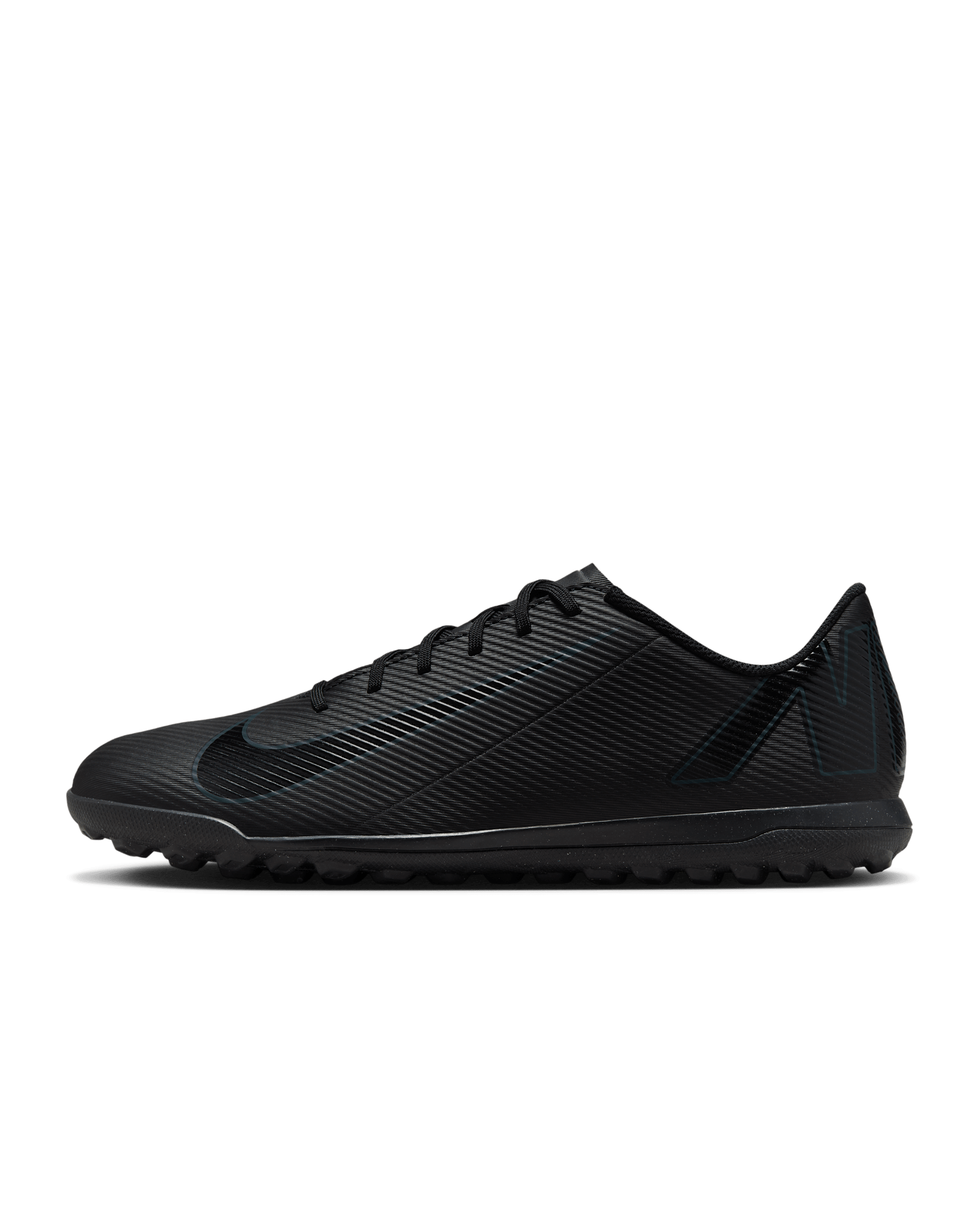 Nike Mercurial Vapor 16 Club Turf Low-Top Football Shoes - Black/Deep Jungle/Black