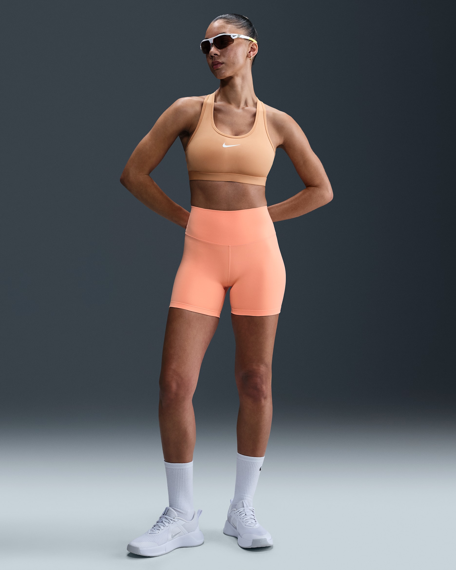 Nike One Women's High-Waisted 5" Biker Shorts - Apricot Agate/Black