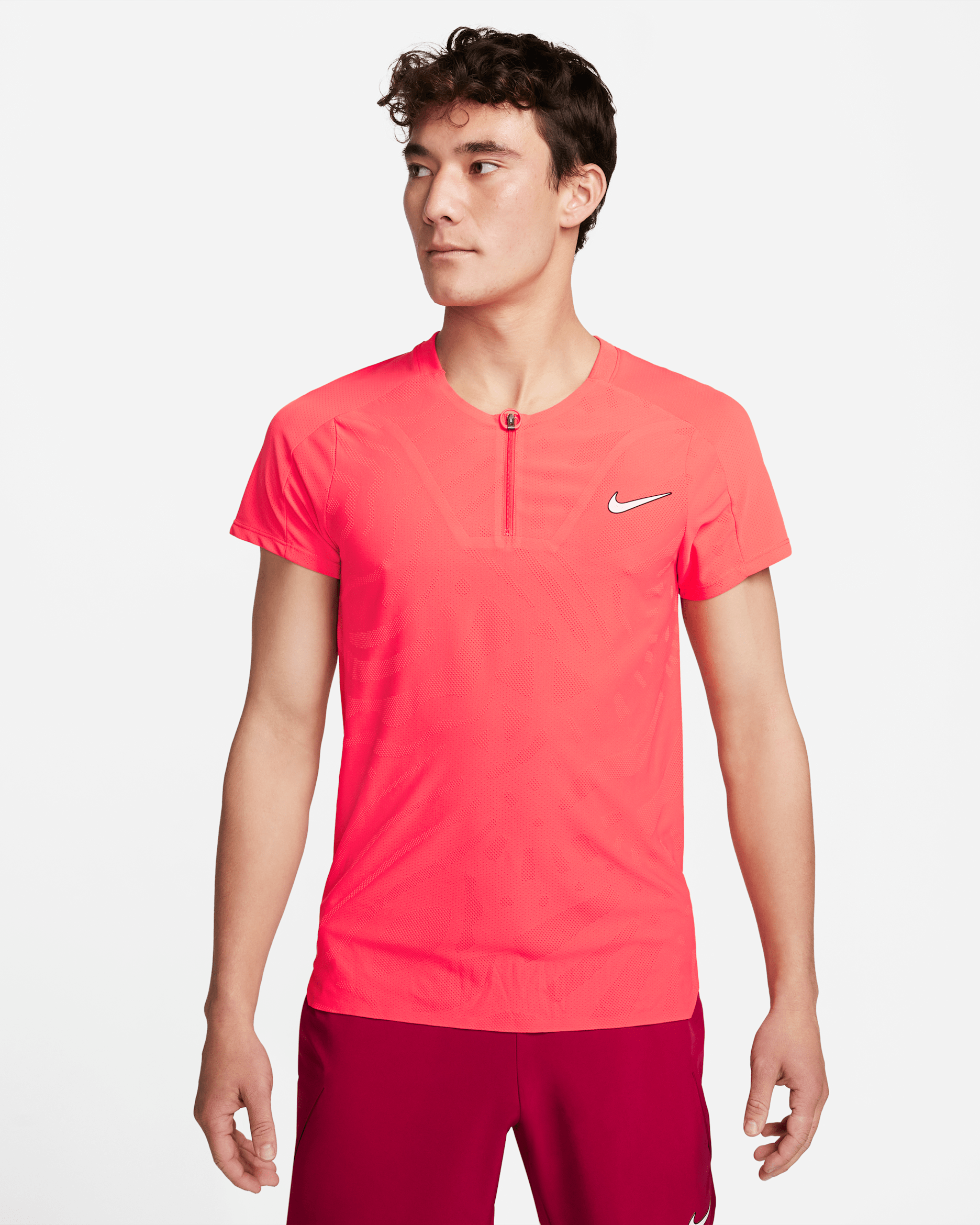 NikeCourt Dri-FIT ADV Slam Men's Tennis Polo - Ember Glow/White