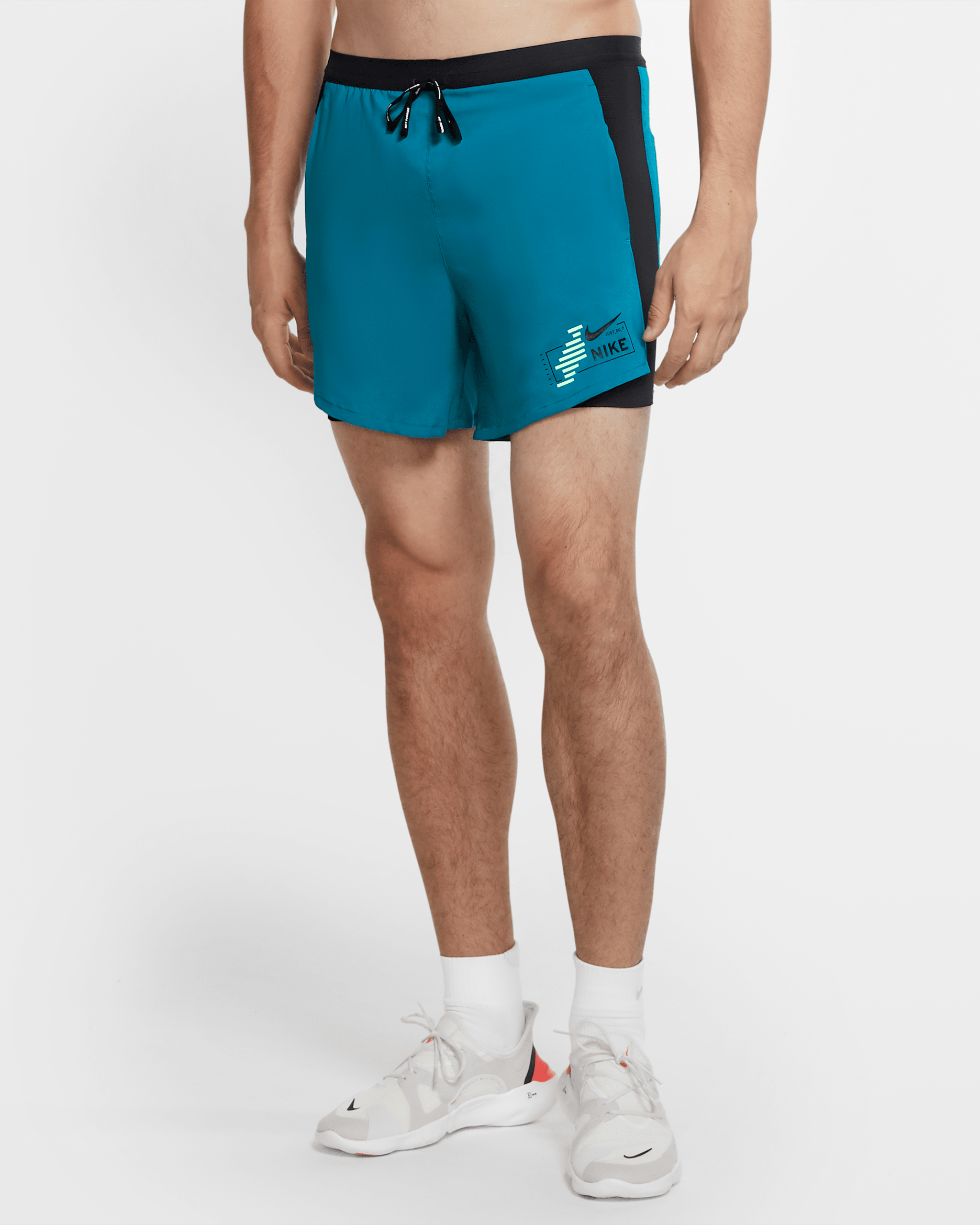 Nike Flex Stride Future Fast 2-in-1-Laufshorts für Herren - Green Abyss/Schwarz