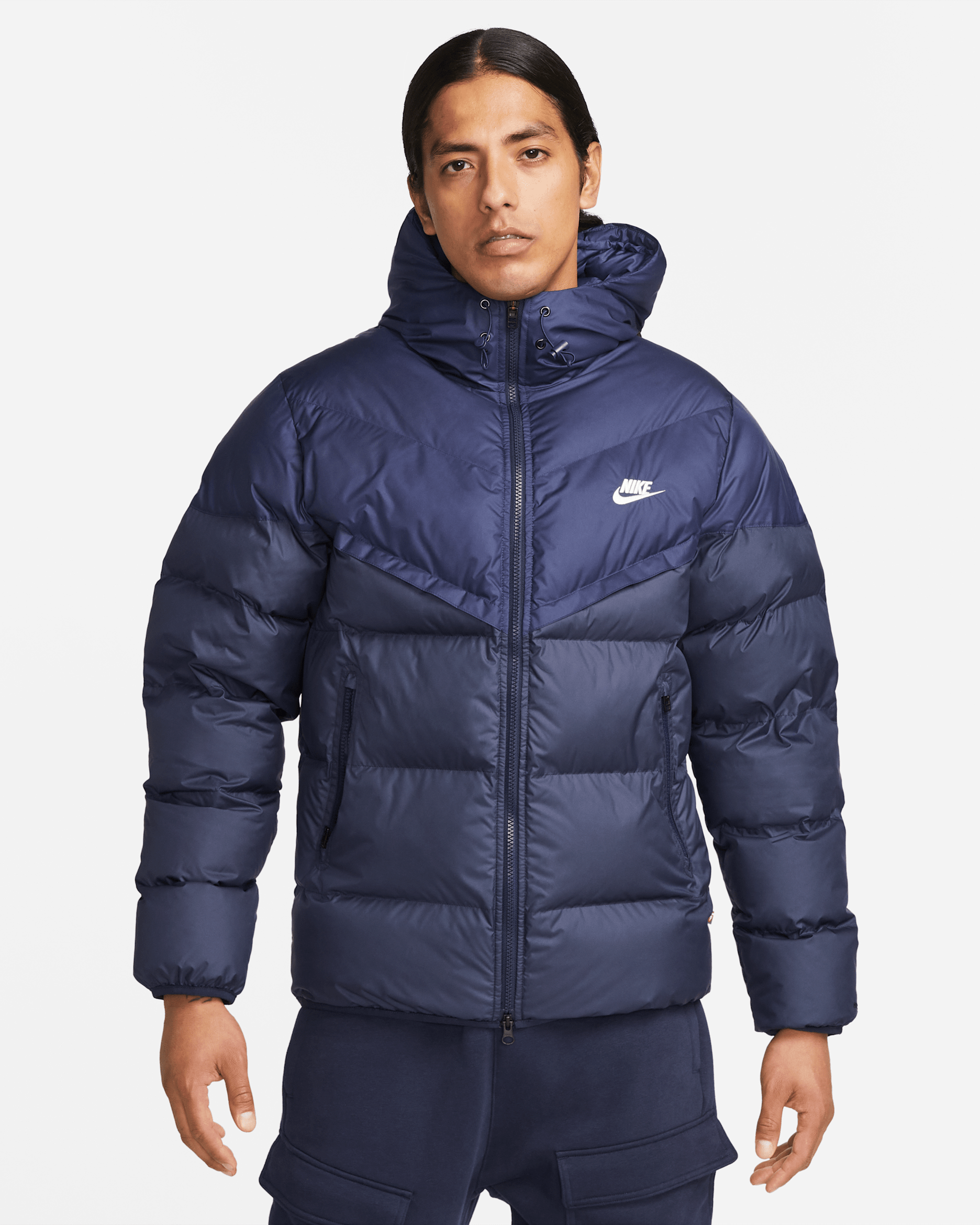 Nike Windrunner PrimaLoft® Men's Storm-FIT Hooded Puffer Jacket - Midnight Navy/Obsidian/Sail