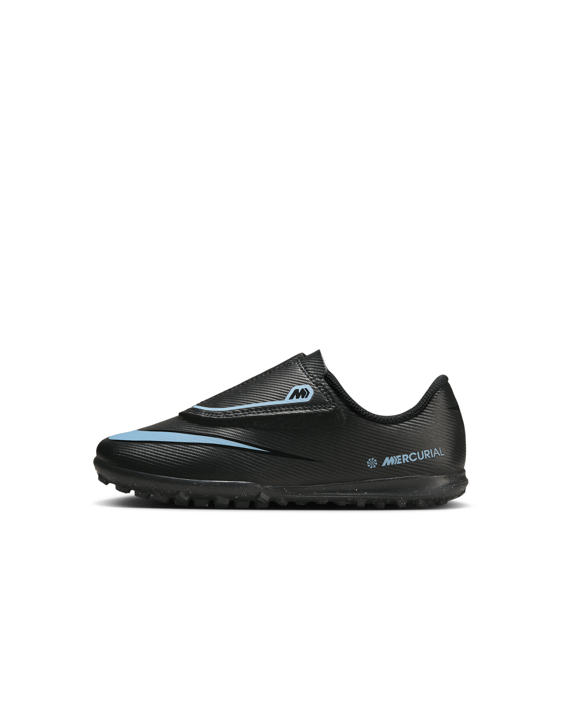 Nike Jr. Mercurial Vapor 16 Club TF lav fotballsko til små barn - Svart/Ice Blue