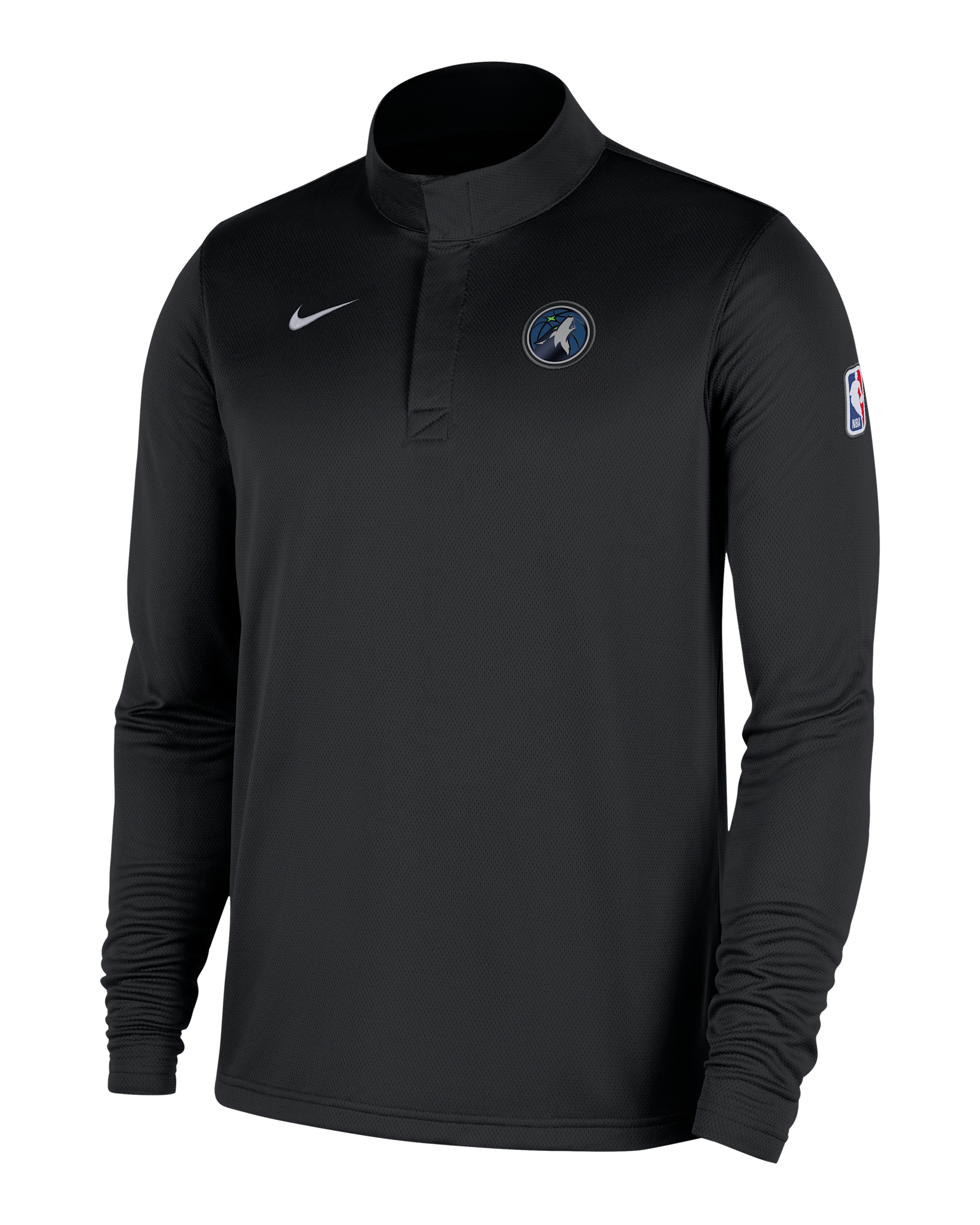 Minnesota Timberwolves Men's Nike Dri-FIT NBA 1/4-Zip Long-Sleeve Top - Black/White