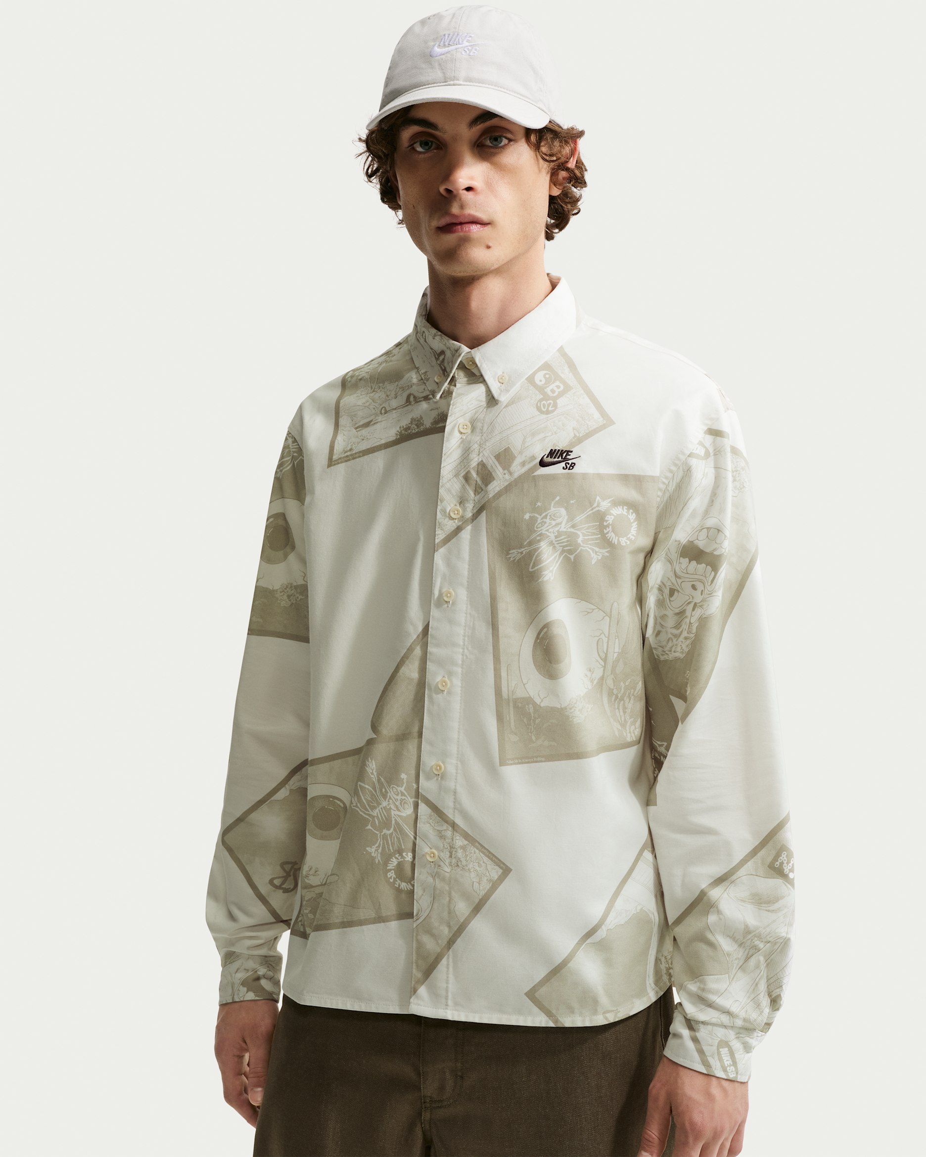 Maglia da skate a manica lunga con bottoni Nike SB – Uomo - Sail