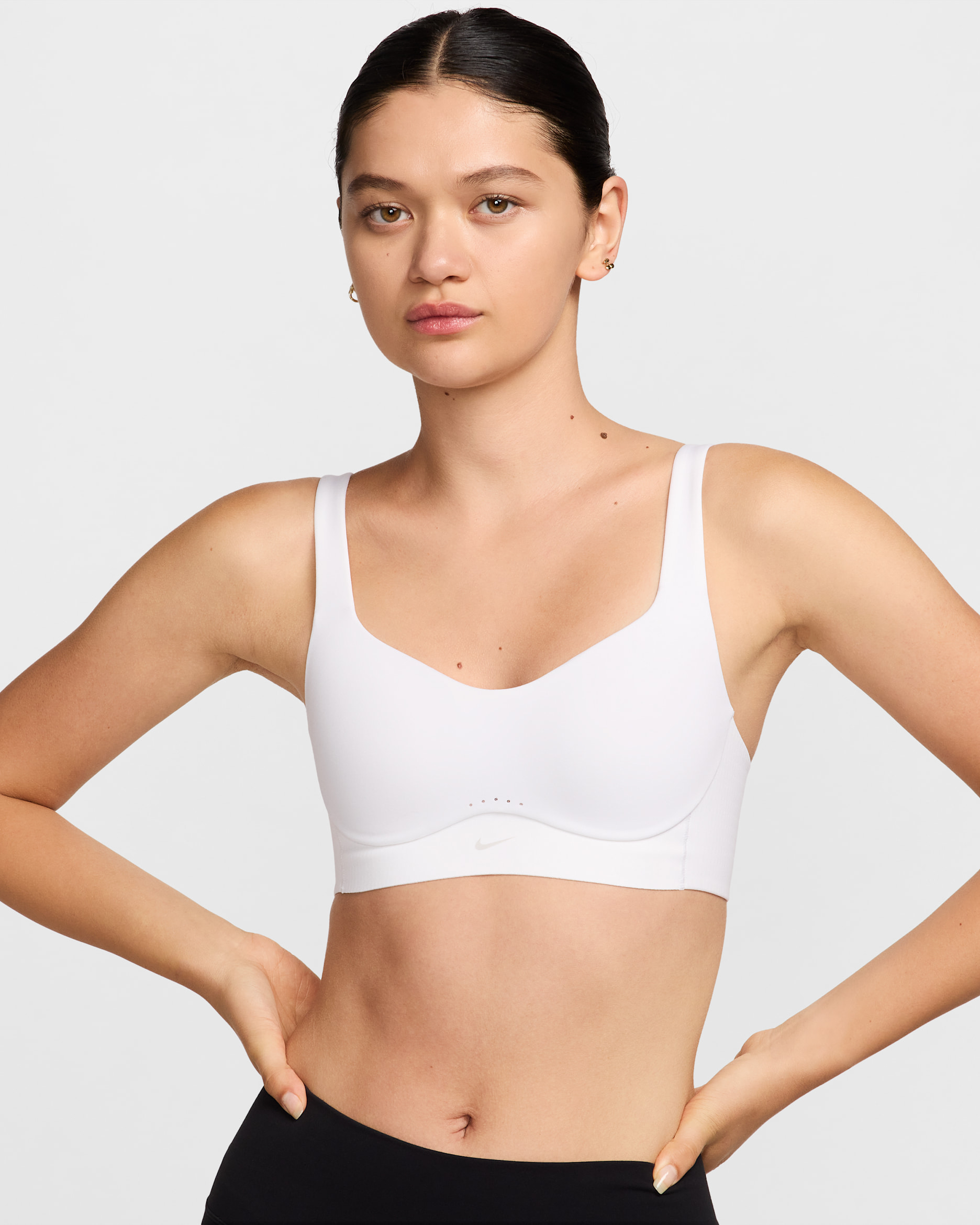 Nike Alate 高度支撐型女款襯墊兩穿式運動內衣 - 白色/Cool Grey