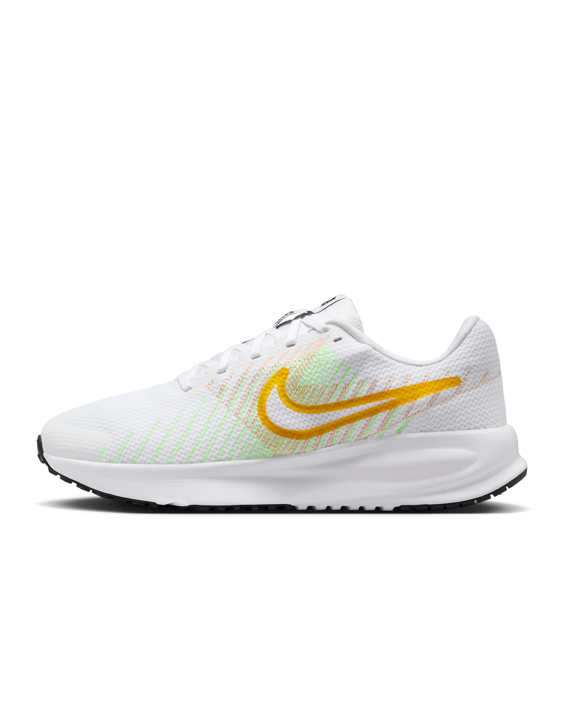 Nike Run Defy Men's Road-Running Shoes - White/Apricot Agate/Lime Blast/Laser Orange