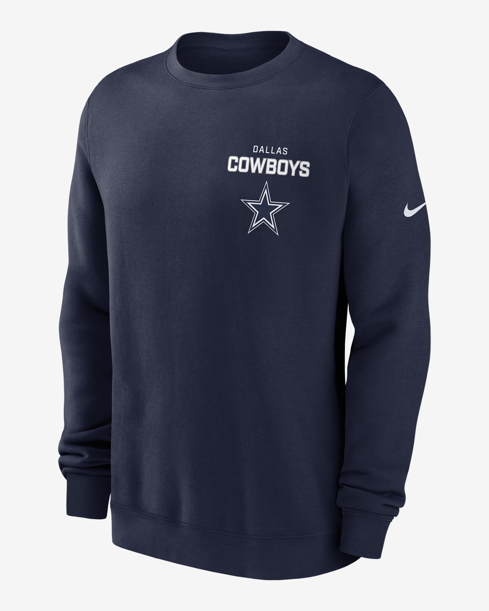 Dallas Cowboys Draw Block Club Men's Nike NFL Pullover Crew - Navy