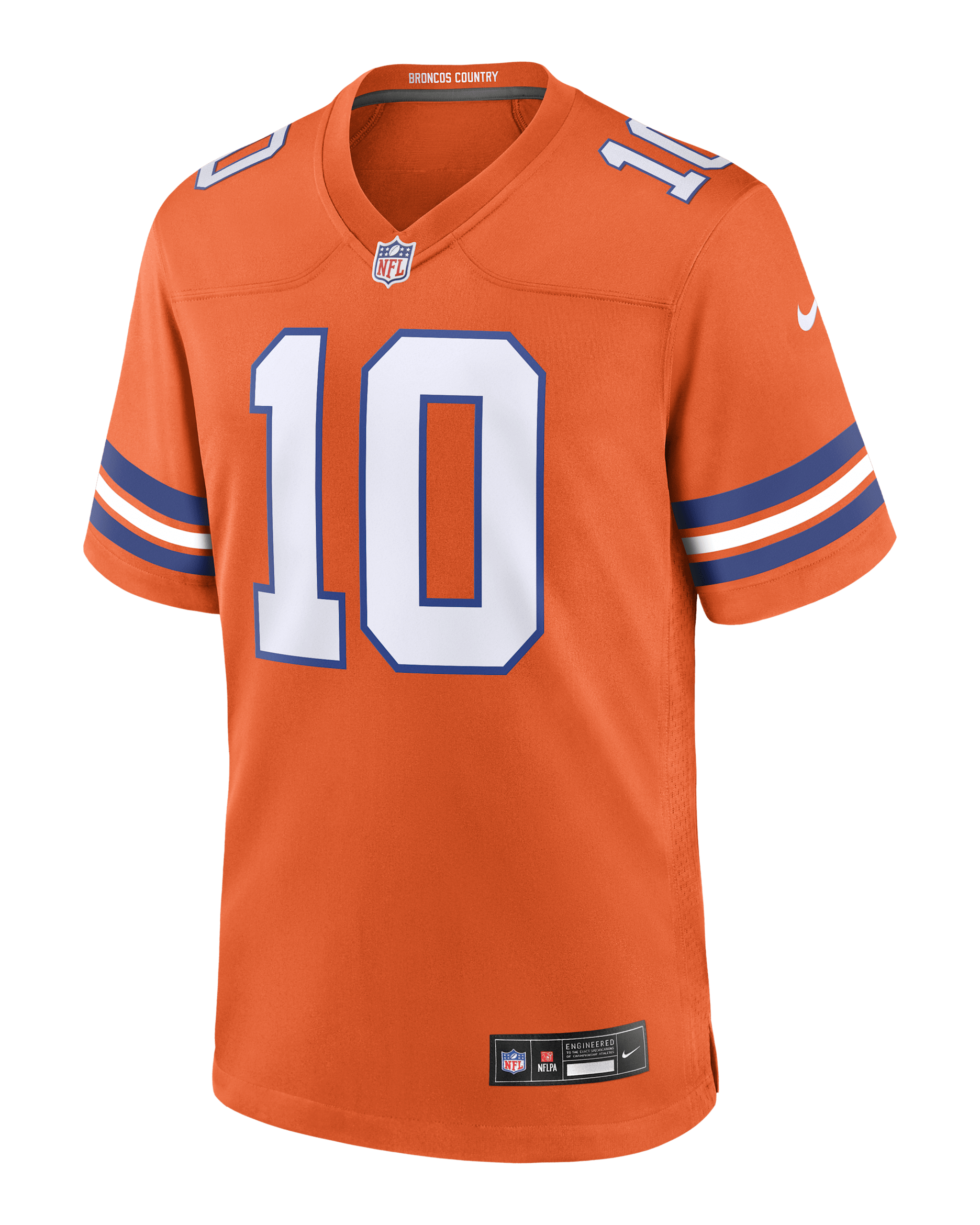 Bo Nix Denver Broncos Men's Nike NFL Game Jersey - Orange