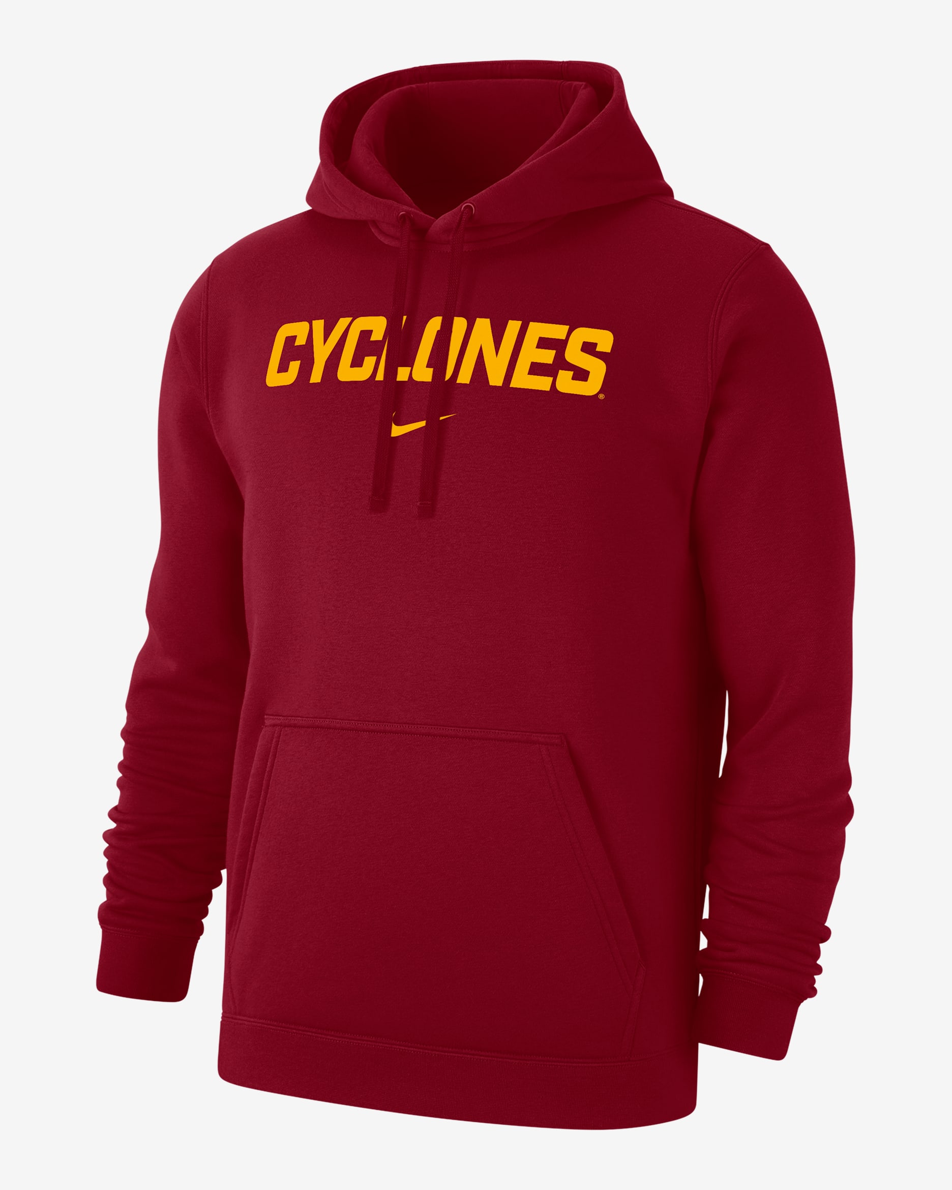 Iowa State Club Fleece Men's Nike College Pullover Hoodie - Team Crimson