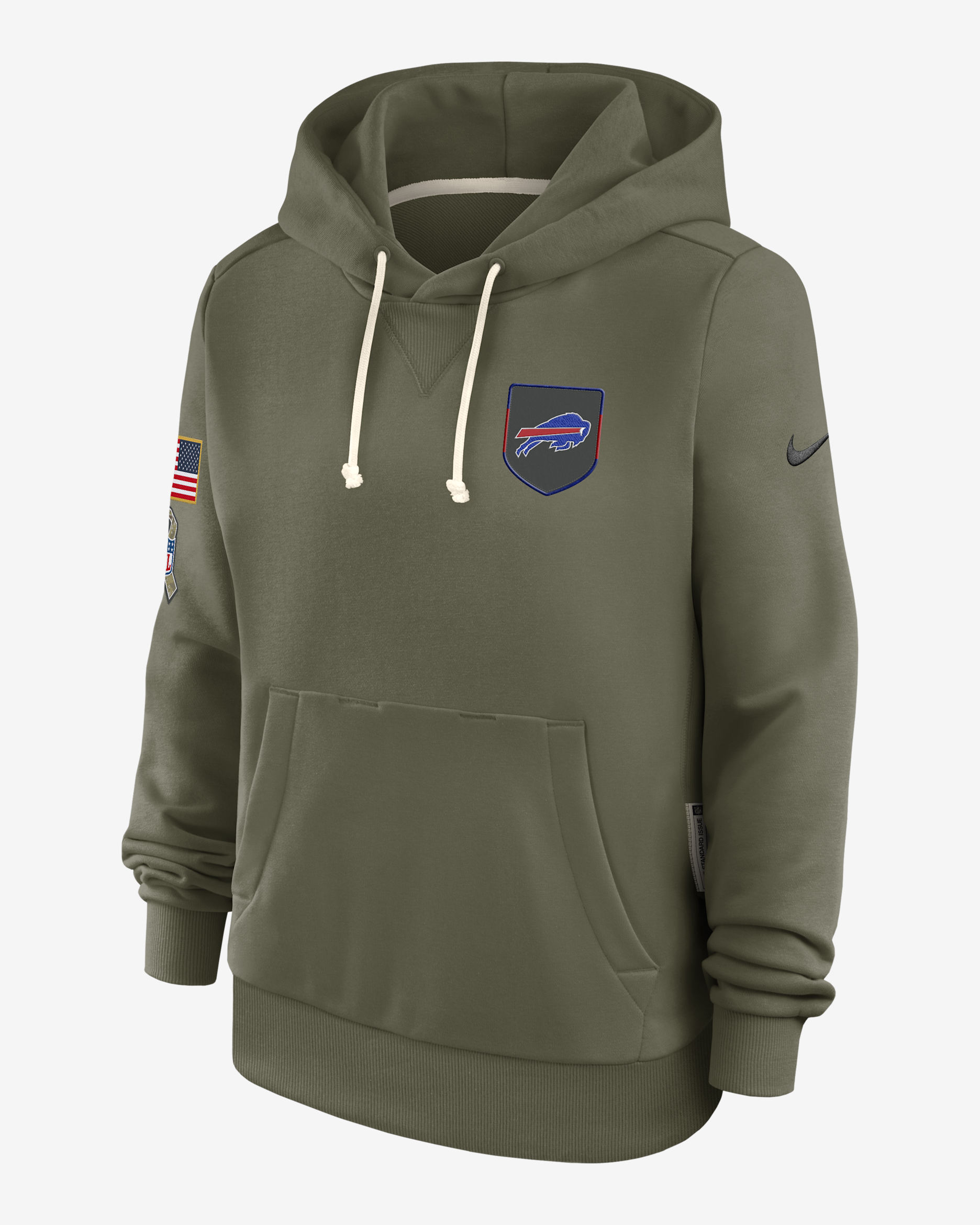 Buffalo Bills Salute to Service Sideline Women's Nike Dri-FIT NFL Pullover Hoodie - Olive