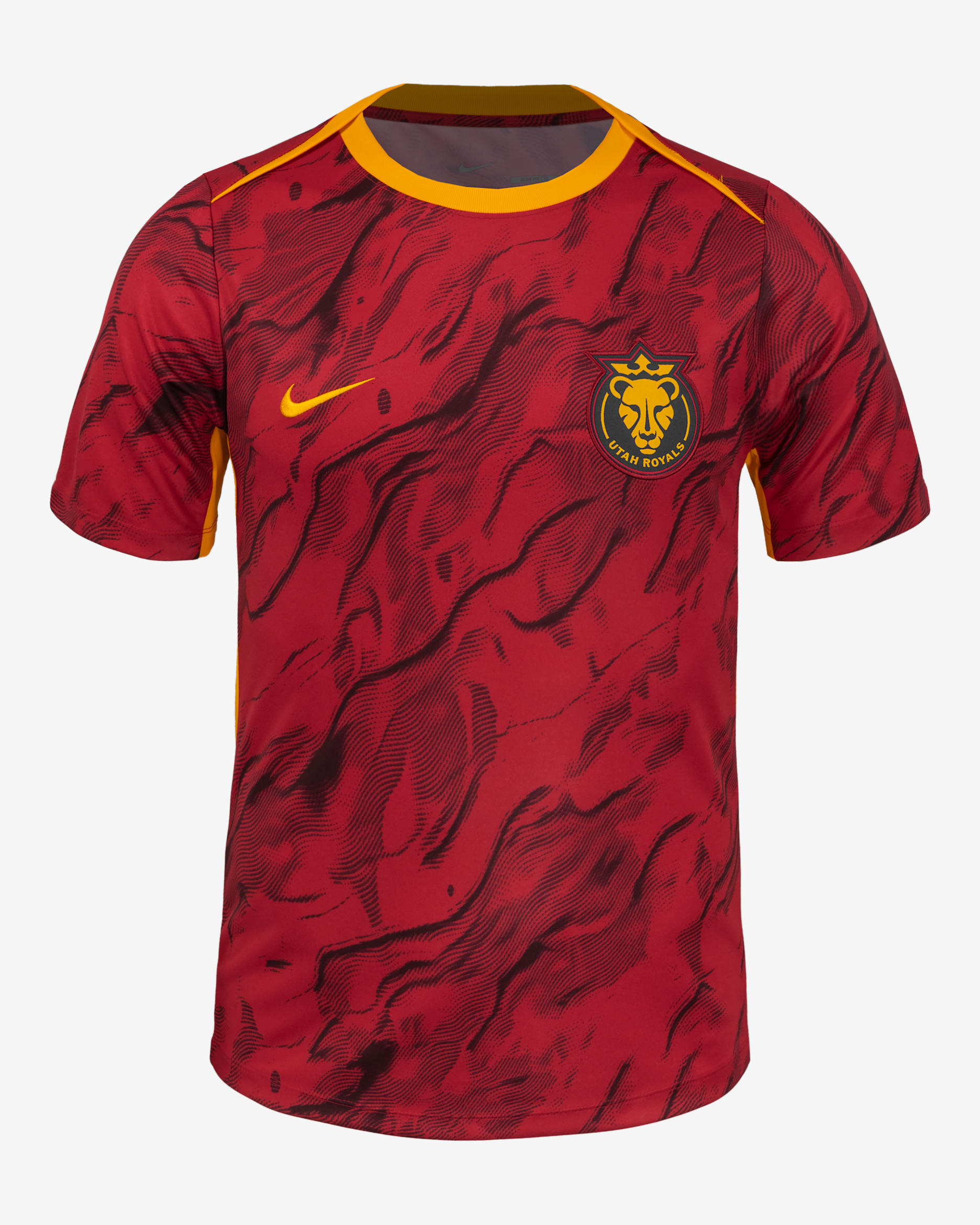 Playera de manga corta Nike de la NWSL para antes del partido para hombre Utah Royals FC 2025 - Burdeos enérgico