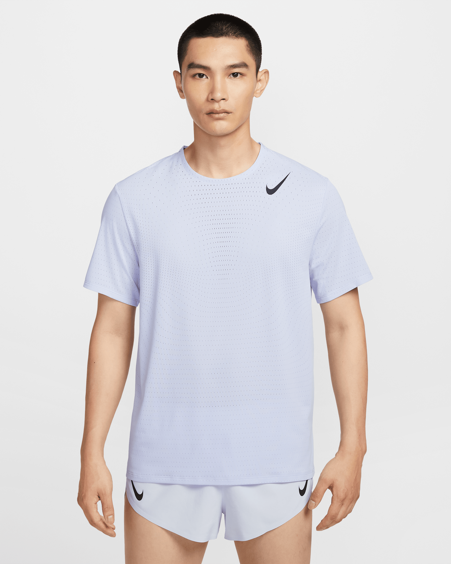 Nike AeroSwift 男款 Dri-FIT ADV 短袖跑步上衣 - Ghost/黑色