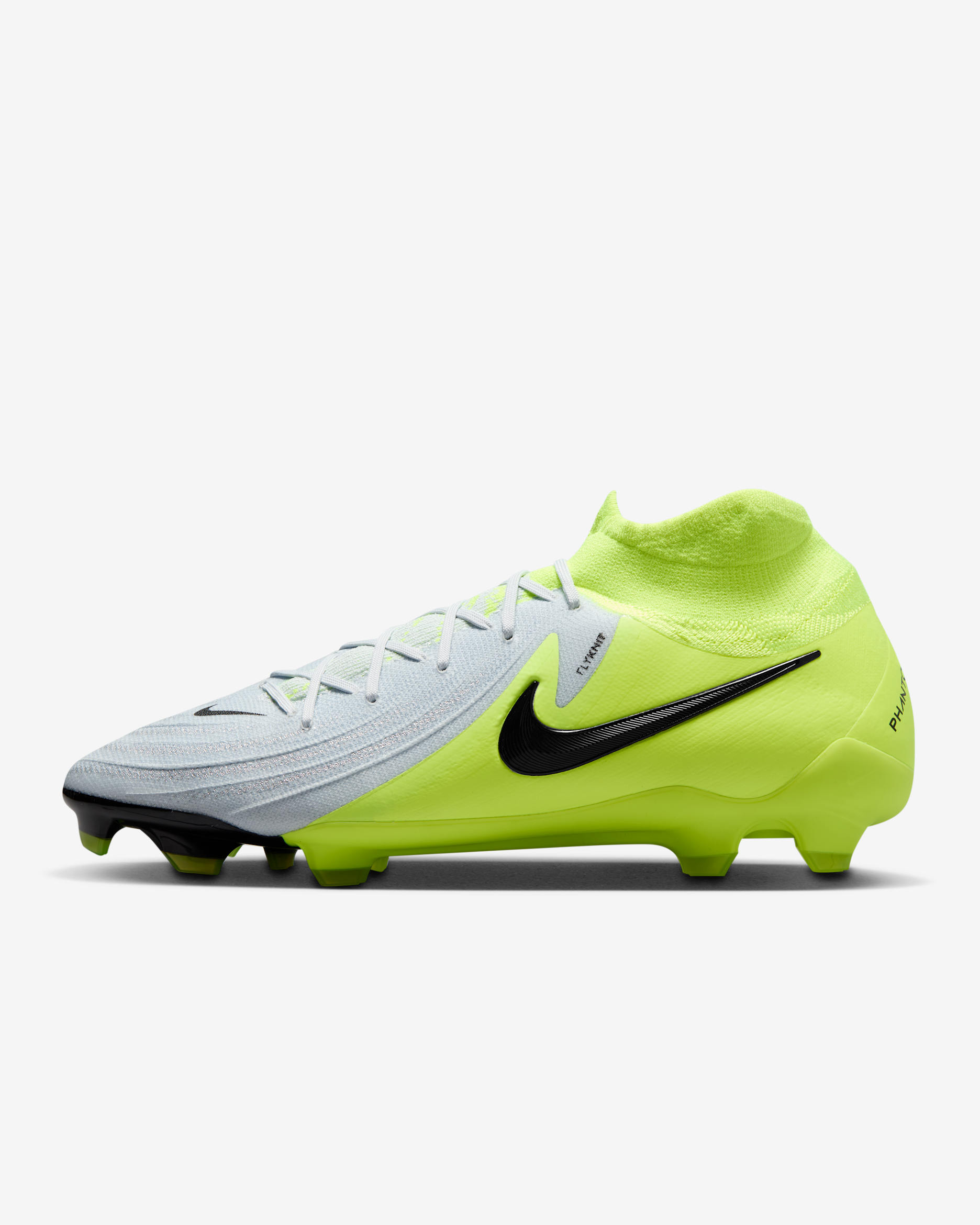 Nike Phantom Luna 2 Pro Firm-Ground High-Top Football Boot - Metallic Silver/Volt/Black