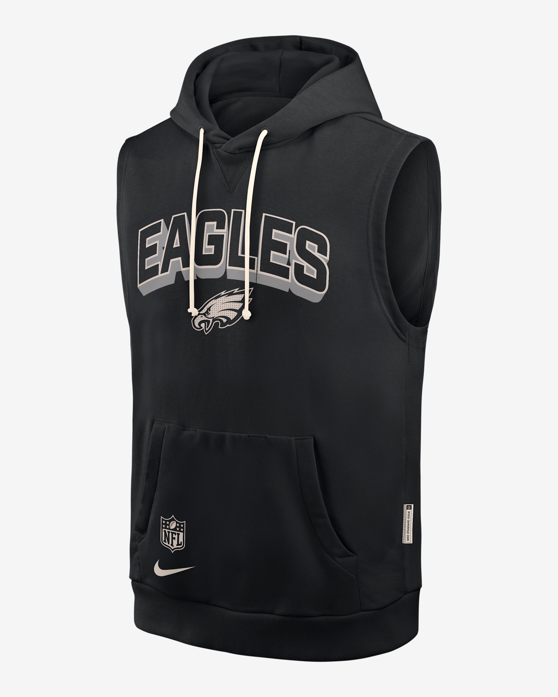 Philadelphia Eagles Sideline Men's Nike Dri-FIT NFL Sleeveless Pullover Hoodie - Black